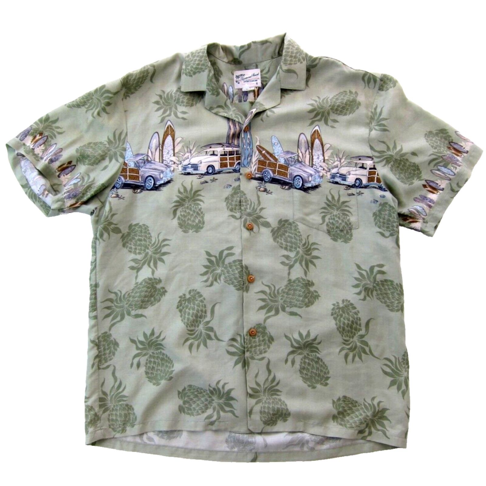 Vintage VTG Diamond Head Rayon Green Floral Surf Hawaiian Shirt Men L Size US L / EU 52-54 / 3 - 2 Thumbnail