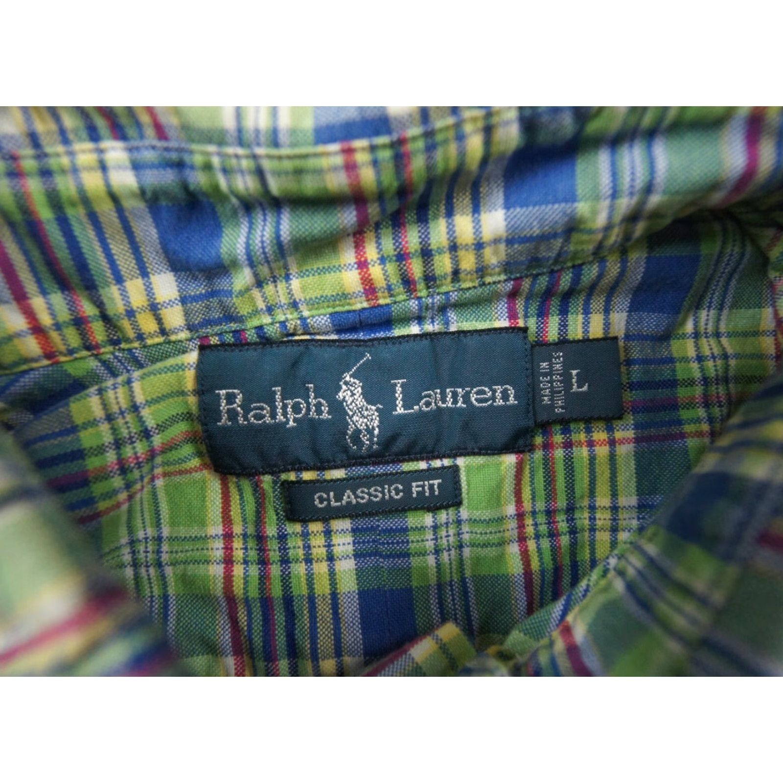 Ralph Lauren VINTAGE Ralph Lauren Button Down Shirt Mens Large Green Check Classic Fit Size US L / EU 52-54 / 3 - 6 Thumbnail