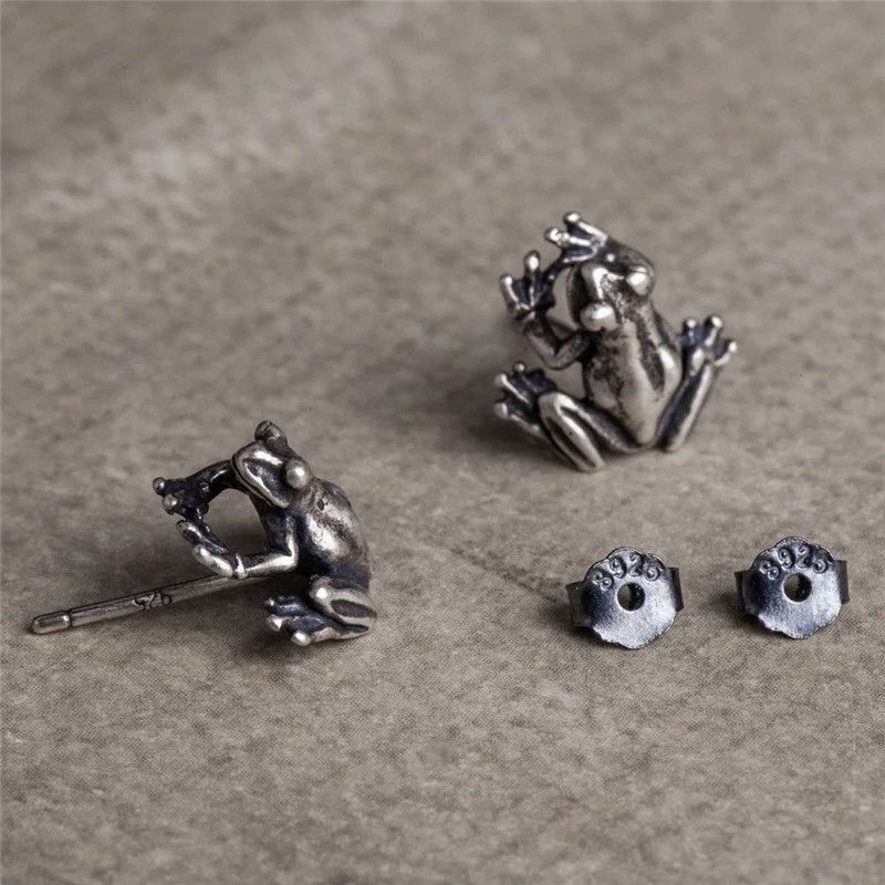 Jewelry Cute Froggies Stud Earrings 925 Sterling Charm Earring Gift Size ONE SIZE - 5 Thumbnail
