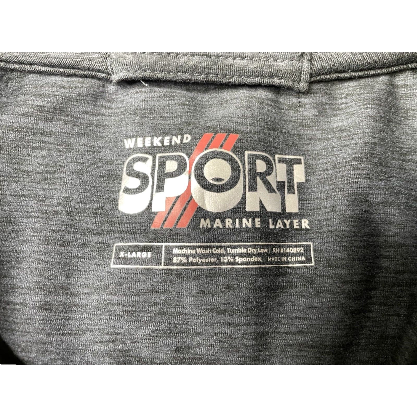 Marine Layer Marine Layer Weekend Sport Quarter Zip Mens XL Gray 1/4 Zip Breathable Quick Dry Logo Activewear Casual Golf Gym Hiking Walking Size US XL / EU 56 / 4 - 3 Thumbnail