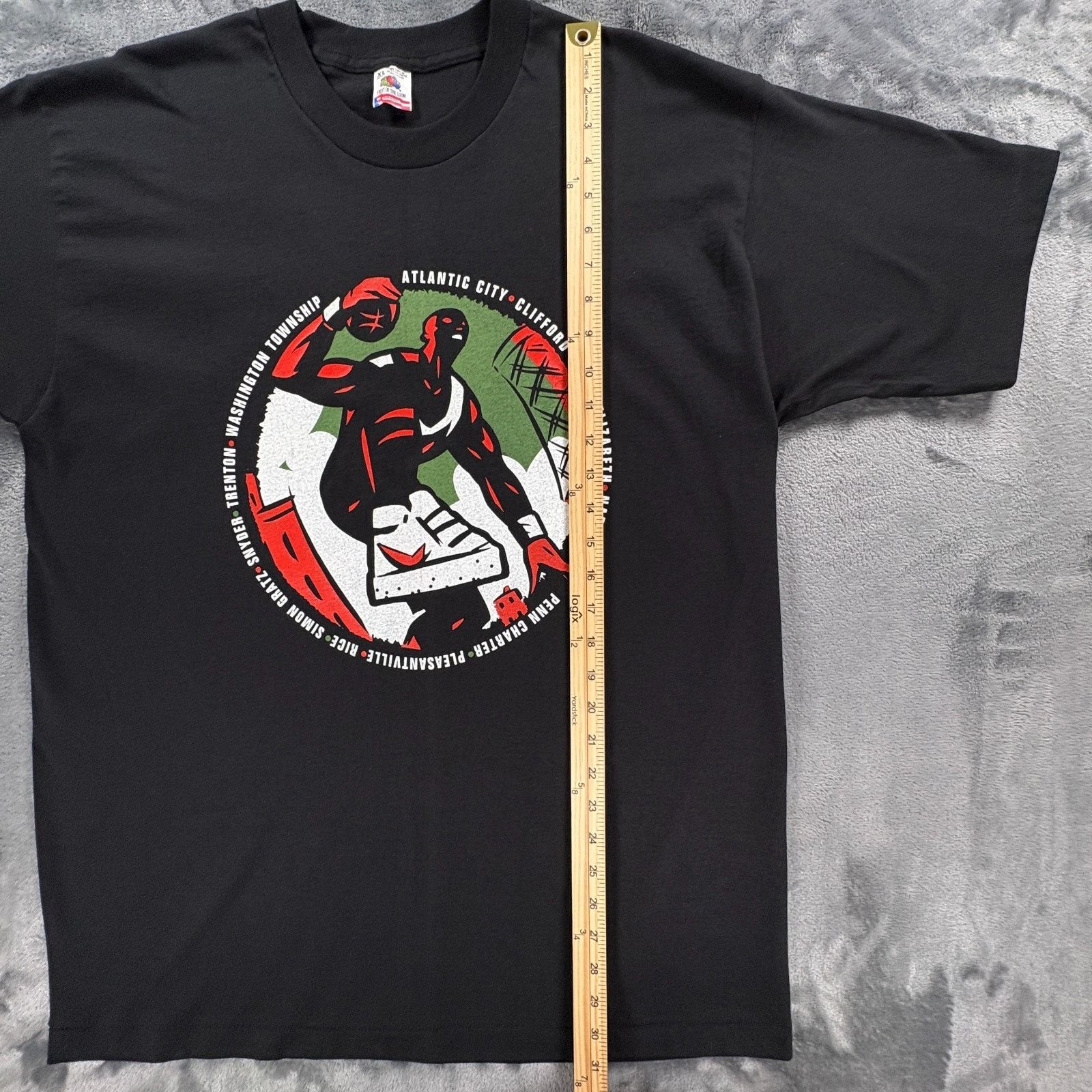 Fruit Of The Loom 1995 Battle of The Bay Basketball Tournament T Shirt Made in Size US XL / EU 56 / 4 - 7 Thumbnail