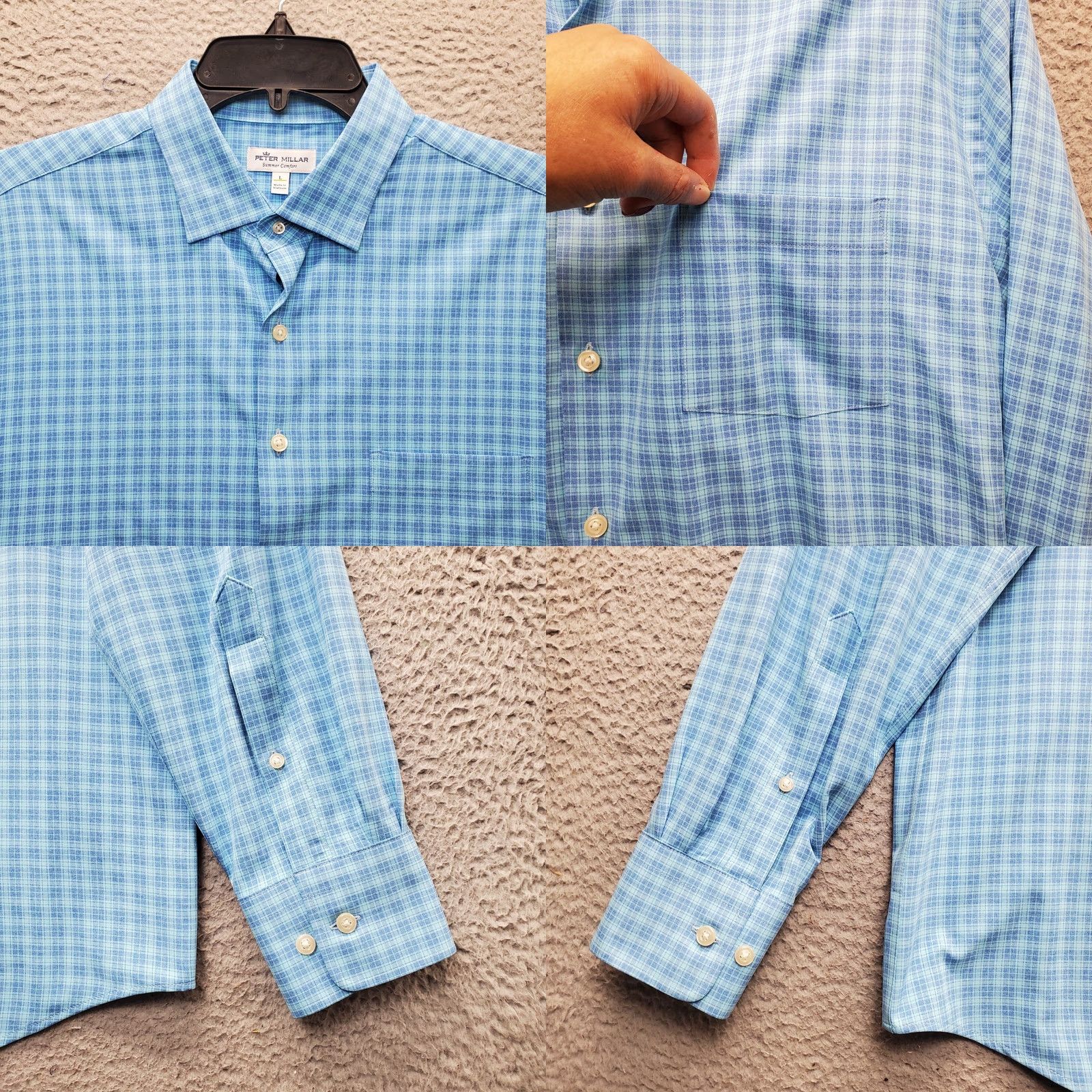 Peter Millar Peter Millar Shirt Mens L Multicolor Check Summer Comfort Long Sleeve Button-Up Size US L / EU 52-54 / 3 - 8 Thumbnail