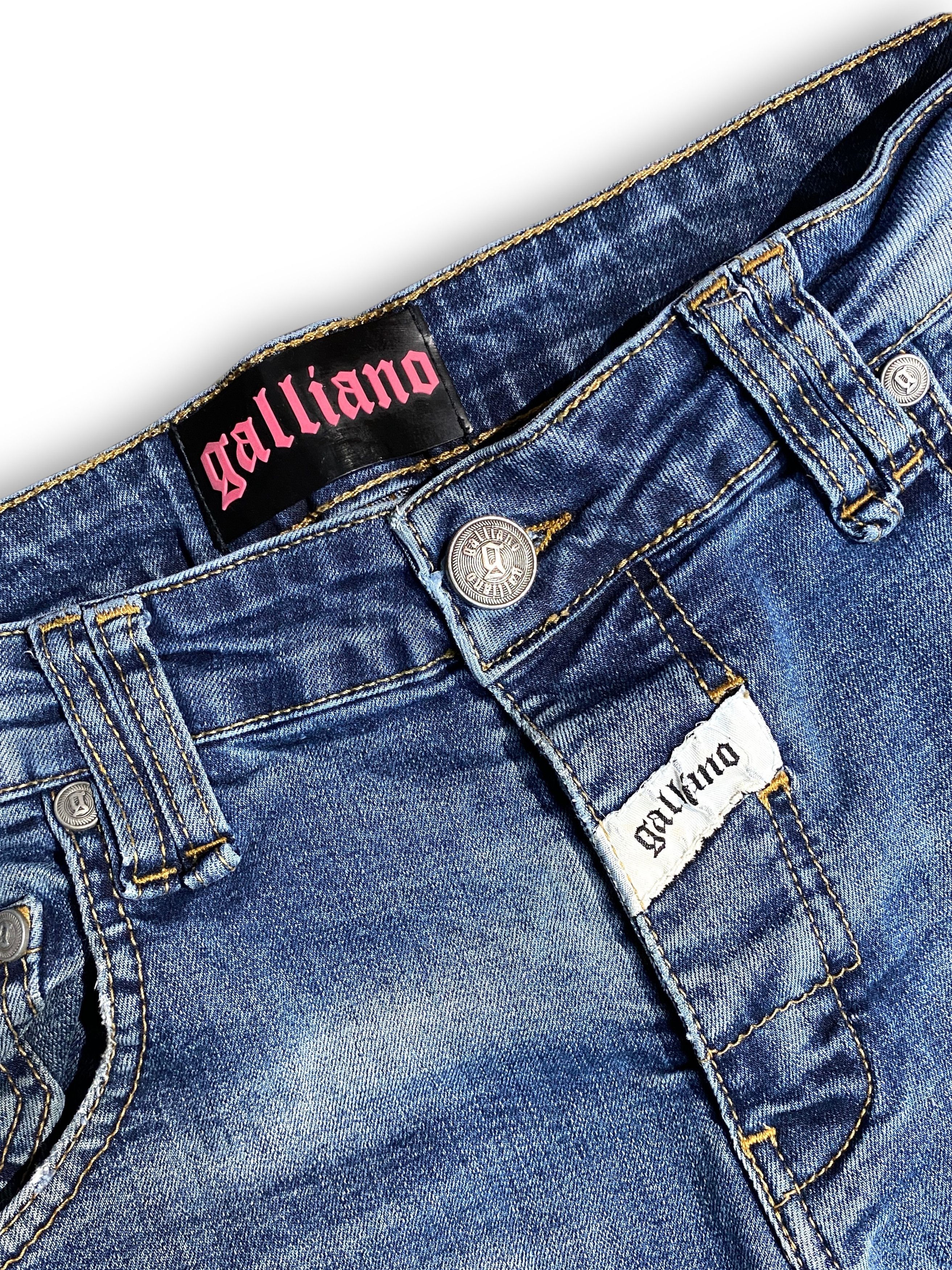 John Galliano Galliano Distressed Washed Ripped Gothic Slim Jeans Vintage Size US 34 / EU 50 - 9 Thumbnail