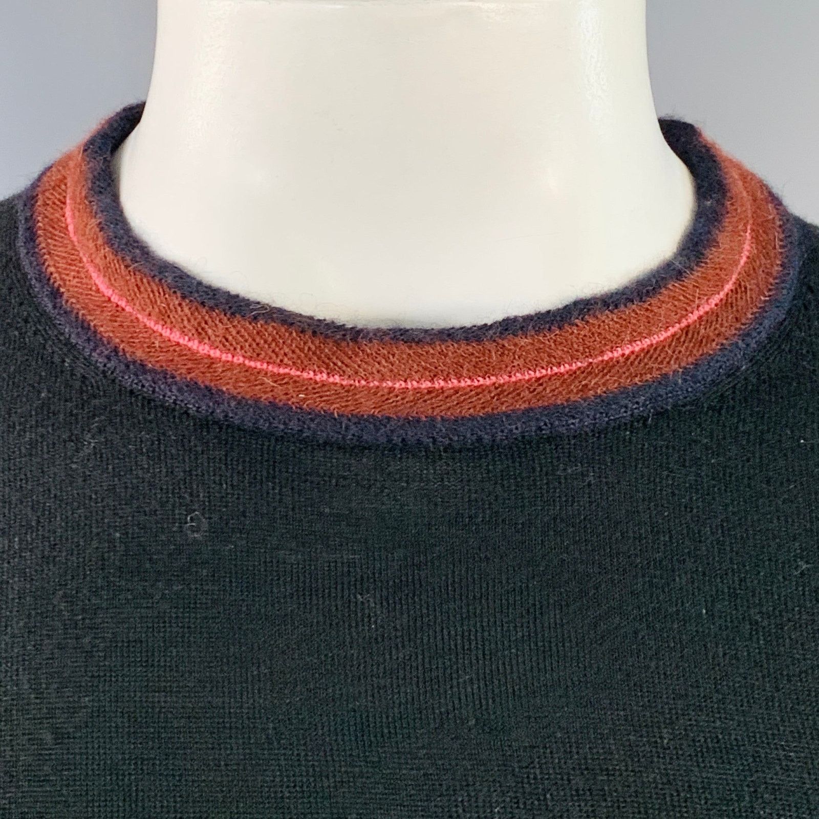 Paul Smith PS by PAUL SMITH Burgundy Contrast Trim Crew Neck Pullover Size US L / EU 52-54 / 3 - 2 Thumbnail
