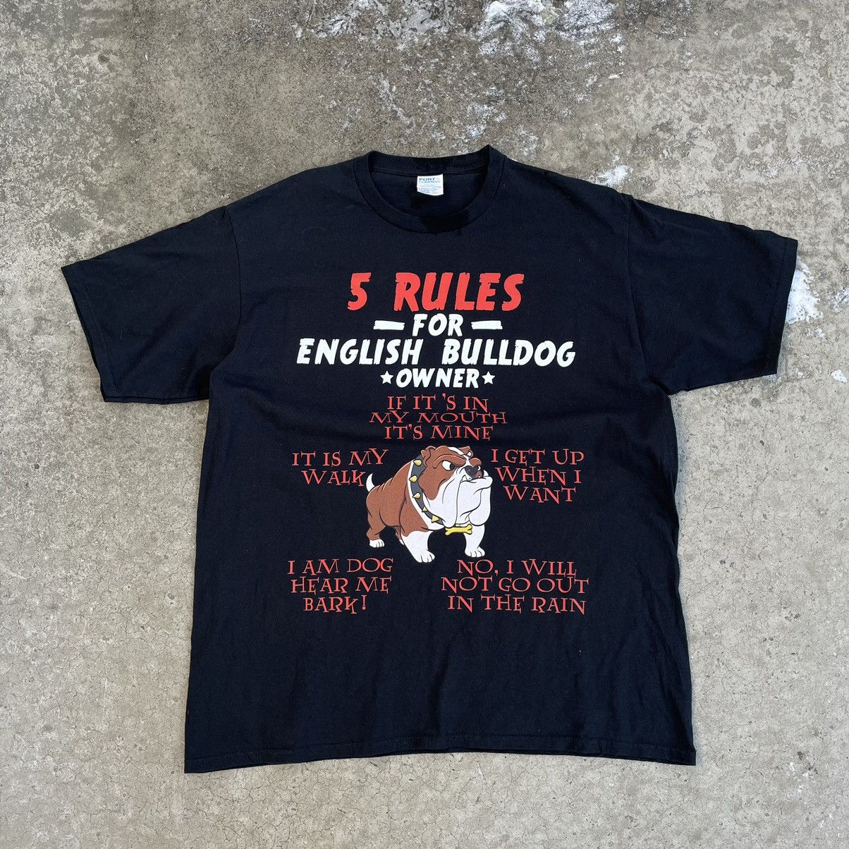 Vintage Vintage T-shirts Joke 5 Rules for English Bulldogs Logo Y2K Size US XL / EU 56 / 4 - 1 Thumbnail