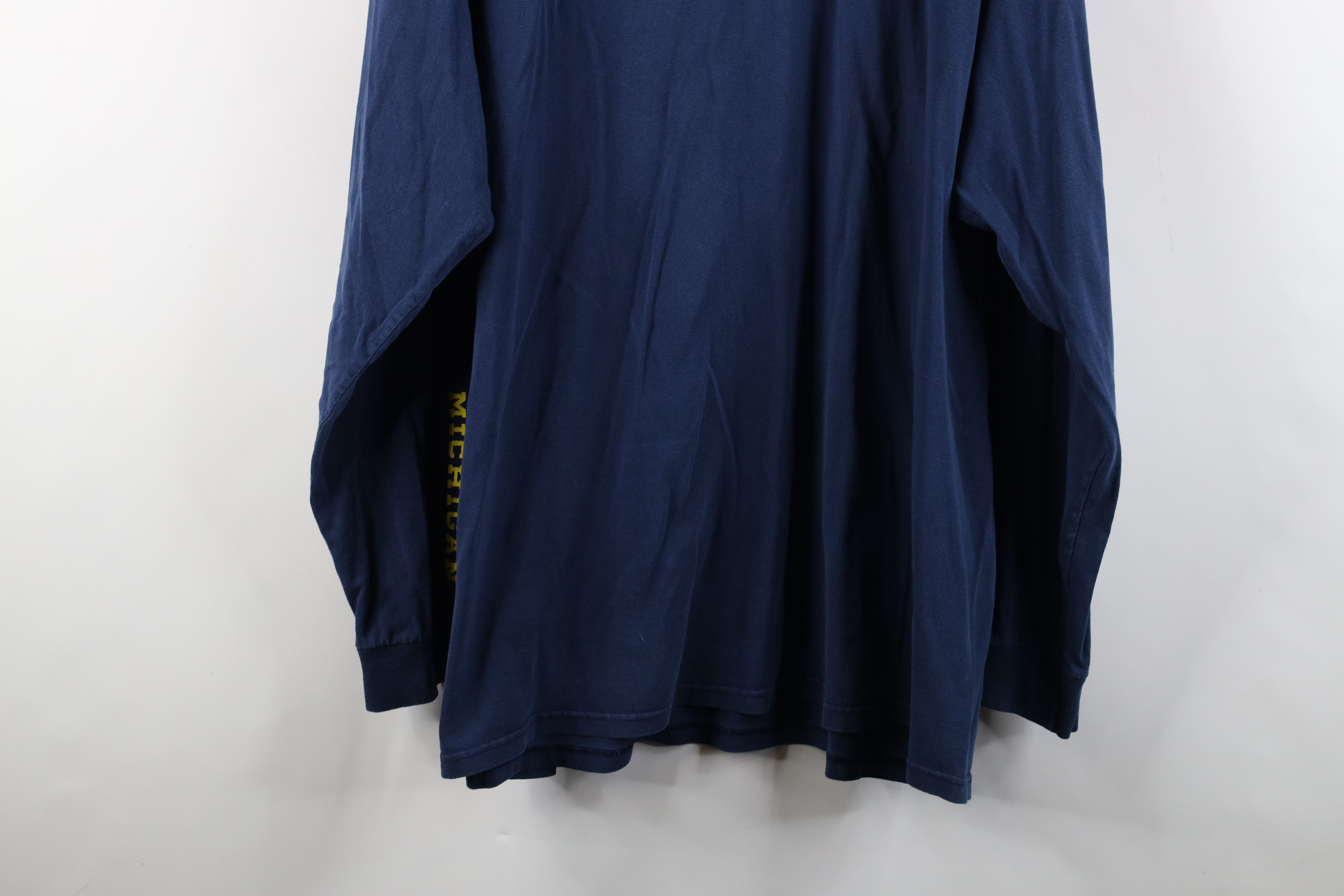 Nike × Vintage Vintage Nike Mini Swoosh University of Michigan T-Shirt Blue Size US XXL / EU 58 / 5 - 14 Thumbnail