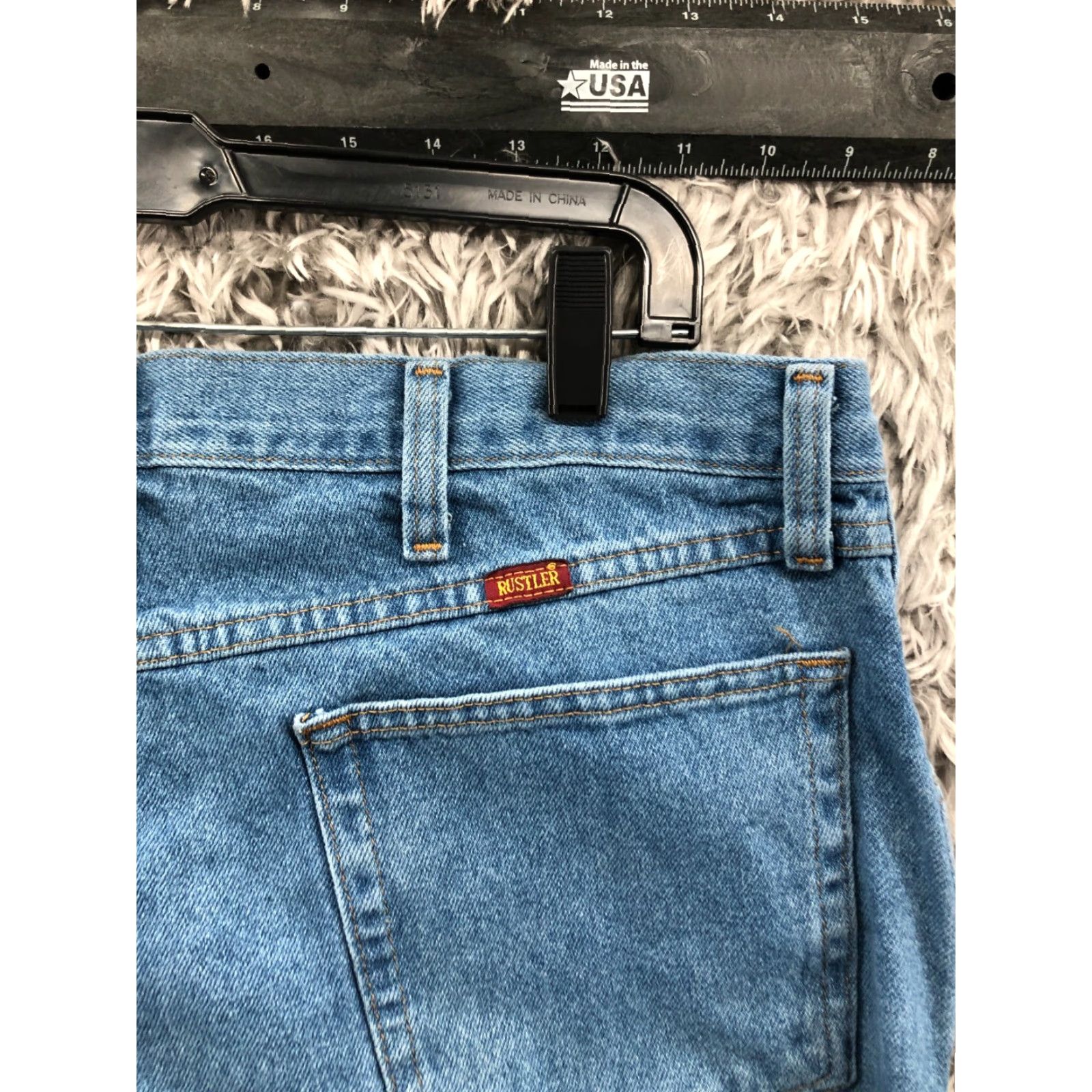 Denime Rustler Jeans 36x30 Mens Mid Rise Straight Leg Blue Denim Size US 36 / EU 52 - 6 Thumbnail