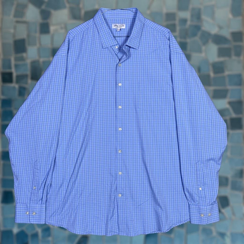 Peter Millar Peter Millar Shirt Mens XXL 2XL Summer Comfort Performance WIndowpane Check Size US XXL / EU 58 / 5 - 1 Thumbnail