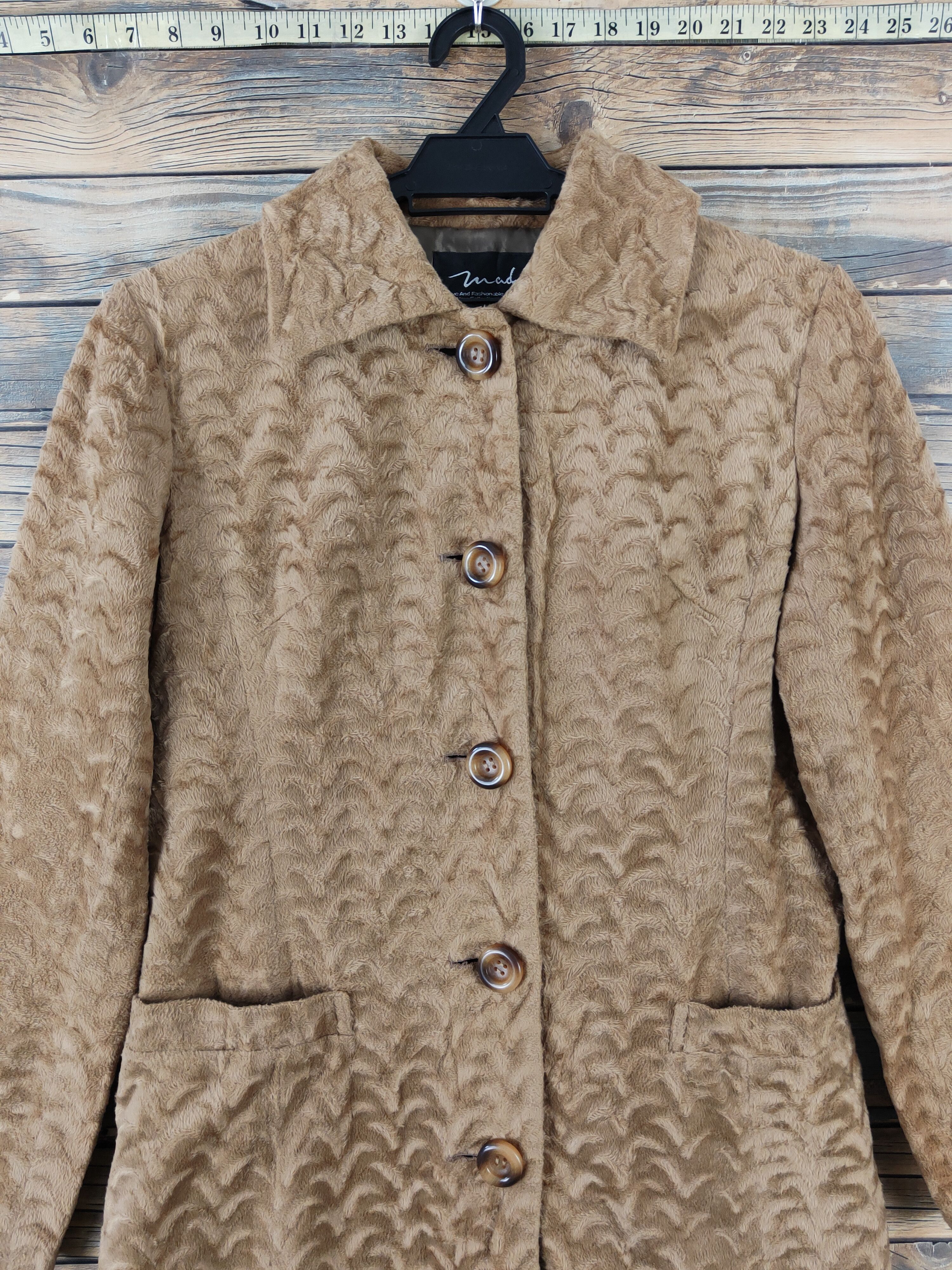 Japanese Brand × Vintage Retro Design Hologram logo 💥 Mady Brown Fur Faux Coats Size S / US 4 / IT 40 - 2 Thumbnail