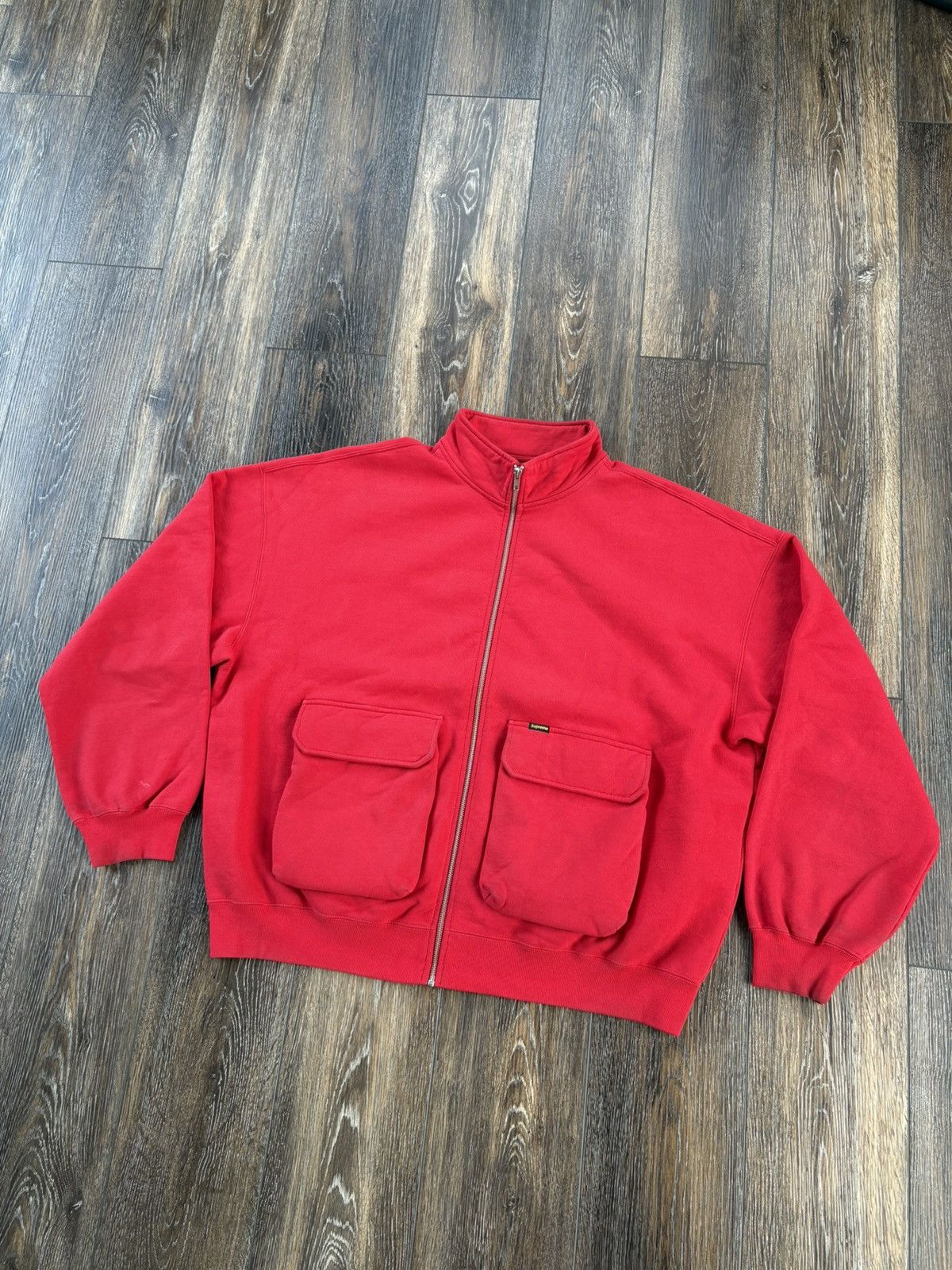 Supreme Supreme Cargo Pocket Zip Up Sweatshirt FW23 Red | Grailed