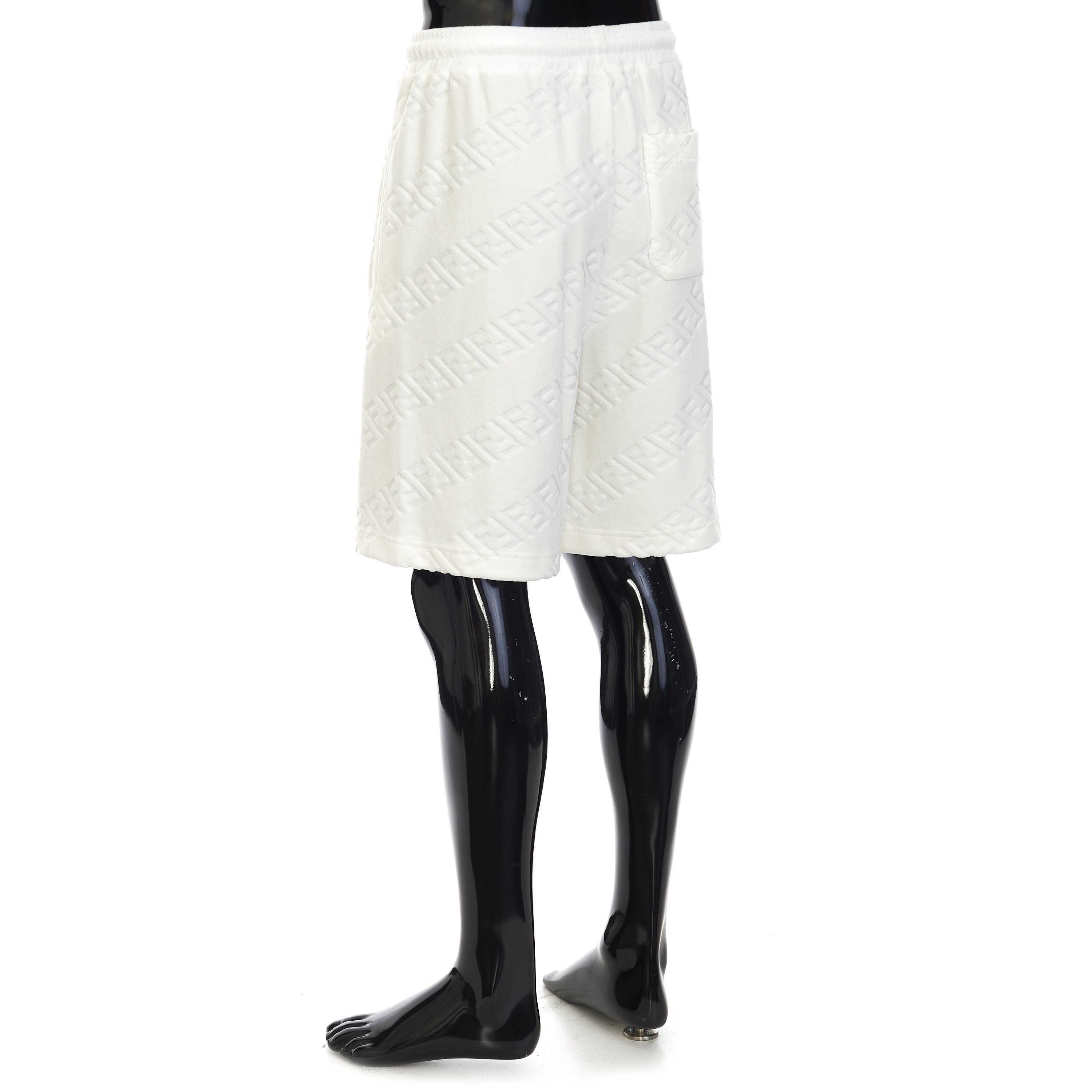 Fendi White Bermuda Pants With Diagonal 3D Effect FF Motif Size US 32 / EU 48 - 4 Thumbnail