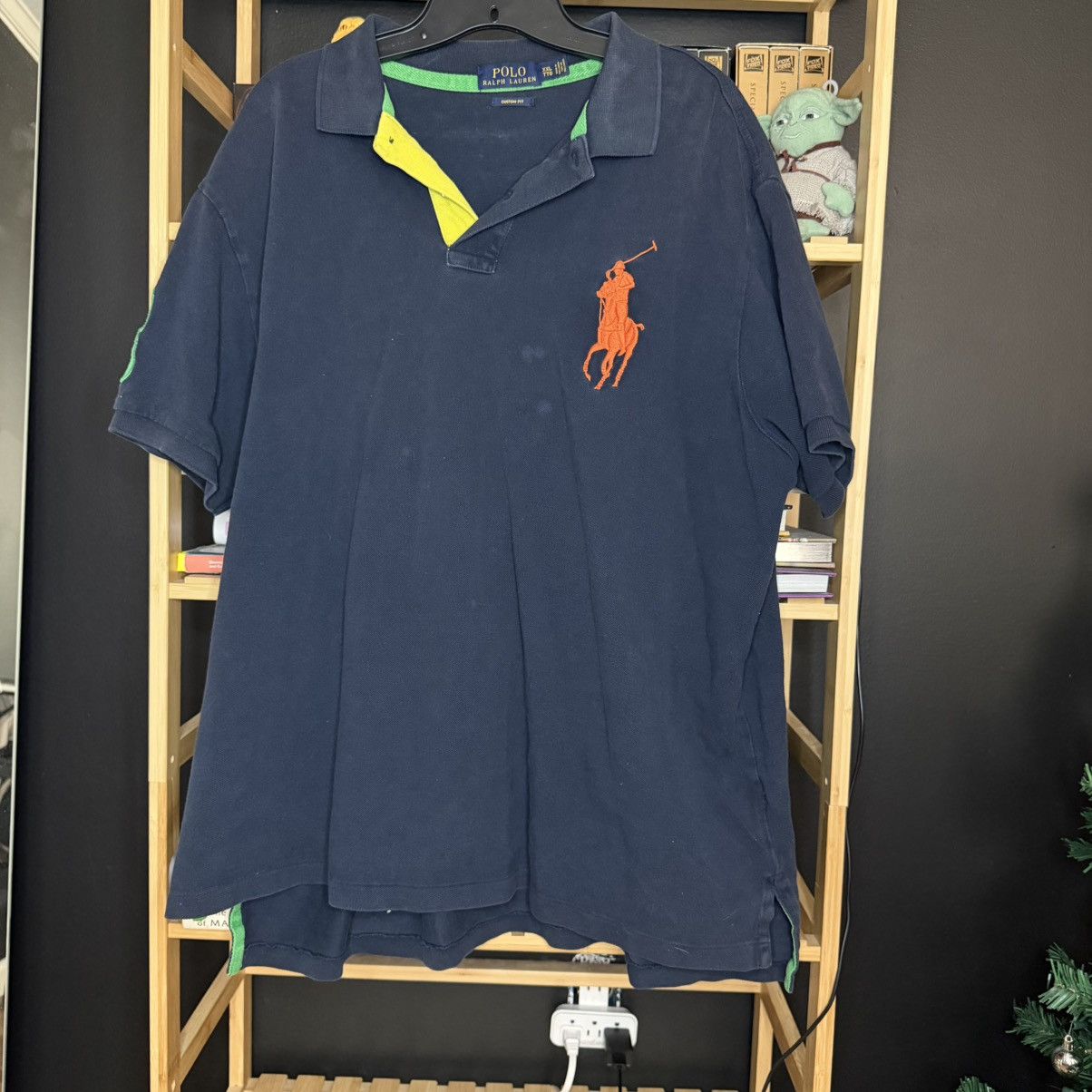 Polo Ralph Lauren Shirt Custom Fit Preppy Button up Big Pony Size US XXL / EU 58 / 5 - 1 Thumbnail