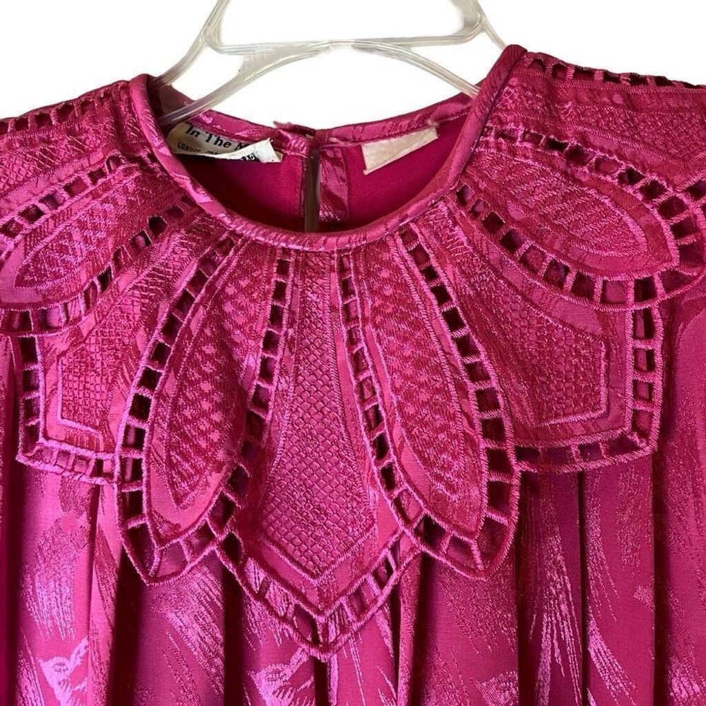 Vintage Vtg 90s In The Mood Blouson Pleated Secretary Dress Sz M/L Size M / US 6-8 / IT 42-44 - 5 Thumbnail