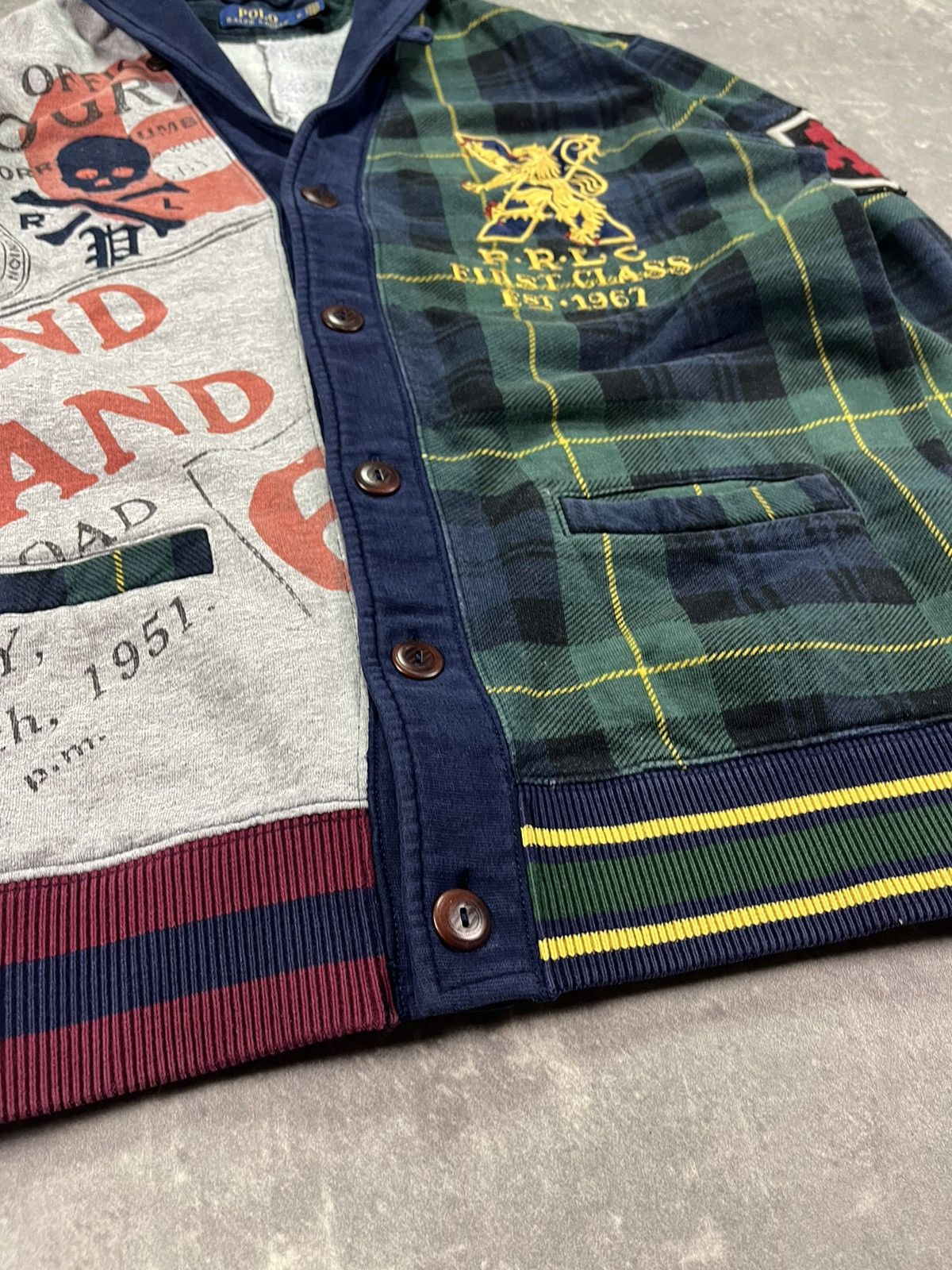 Polo Ralph Lauren PRLC Ralph Lauren Washed Rugby Cardigan Knit Skull Sweater M Size US M / EU 48-50 / 2 - 8 Thumbnail