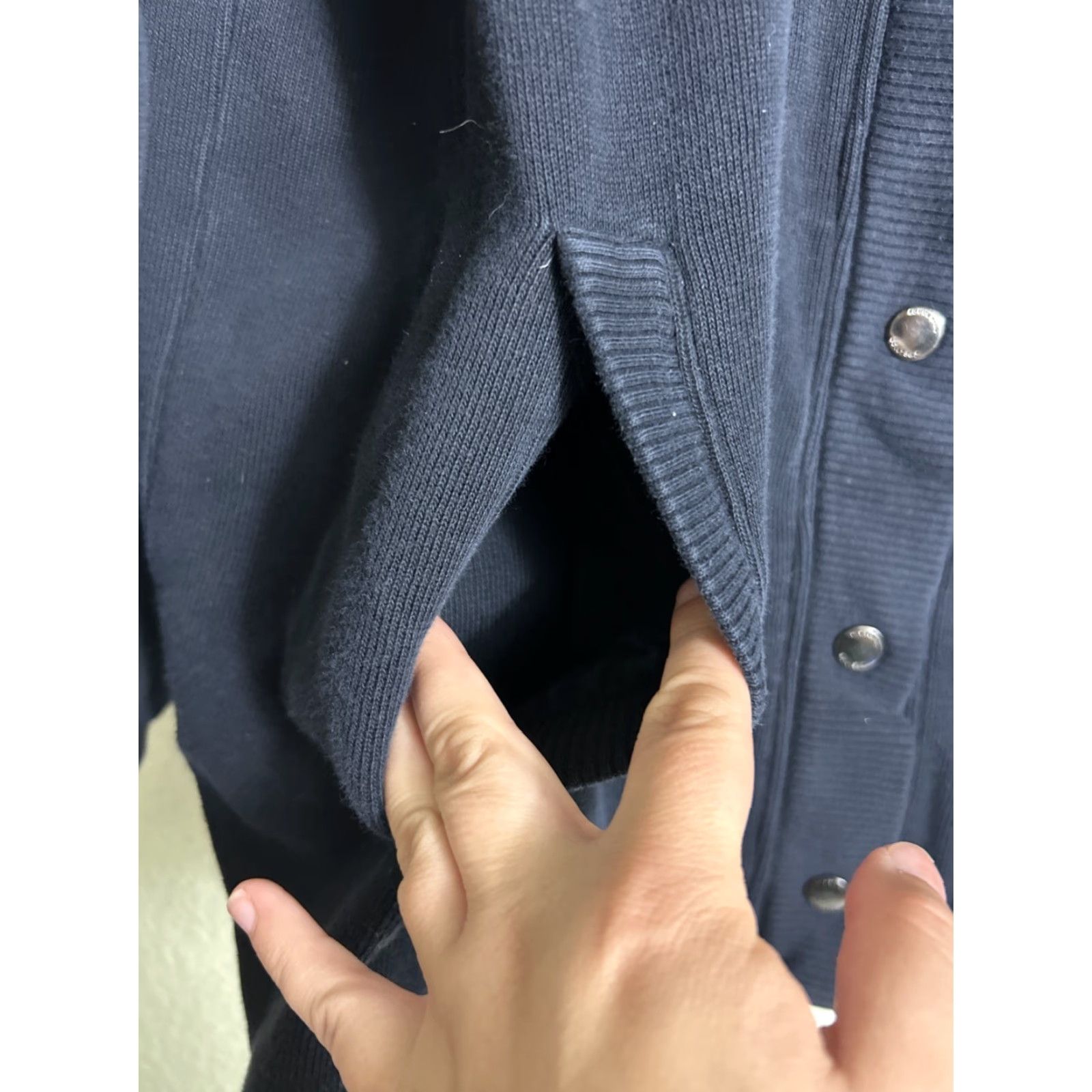 Ralph Lauren Lauren Ralph Lauren Cardigan Women Snap Pockets Navy Cotton Blend XL Blue Sweater Size XL / US 12-14 / IT 48-50 - 7 Thumbnail