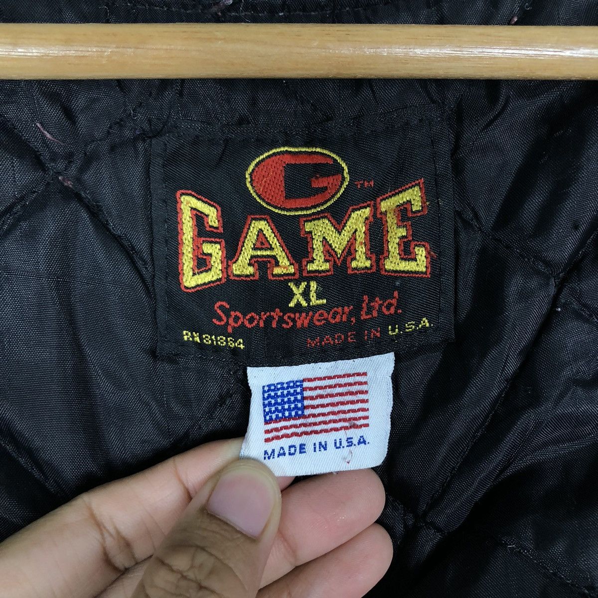 Japanese Brand 🔥Vintage Bomber Leather Jacket GAME Made in USA Sportswear Size US XL / EU 56 / 4 - 18 Thumbnail