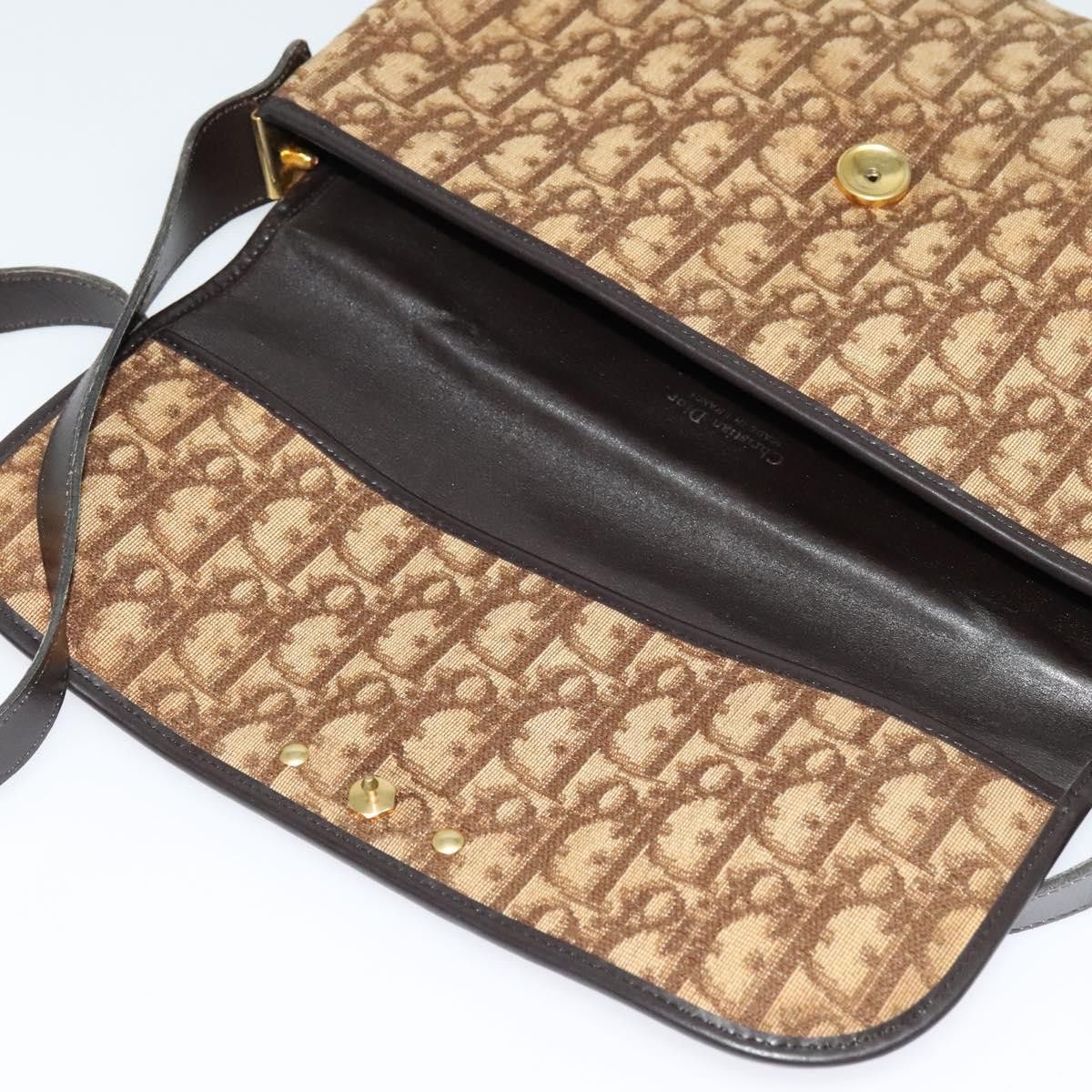 Dior DIOR Trotter Canvas Shoulder Bag Brown Gold Size ONE SIZE - 10 Thumbnail