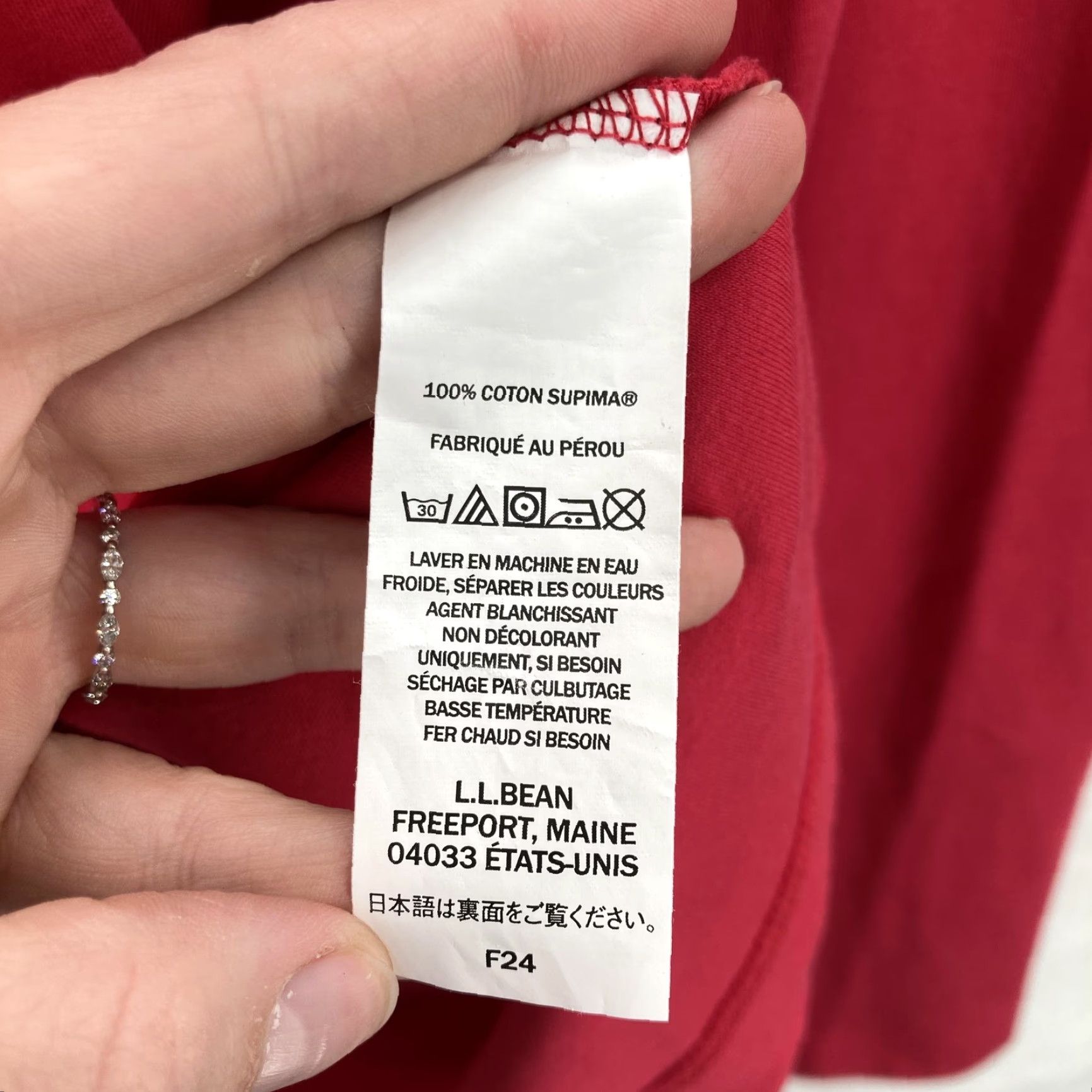 Vintage L.L.Bean Shirt Womens 3X Plus Red Supima Cotton Long Sleeve Scoop Neck Tee Soft Size XXL / US 16-18 / IT 52-54 - 5 Thumbnail