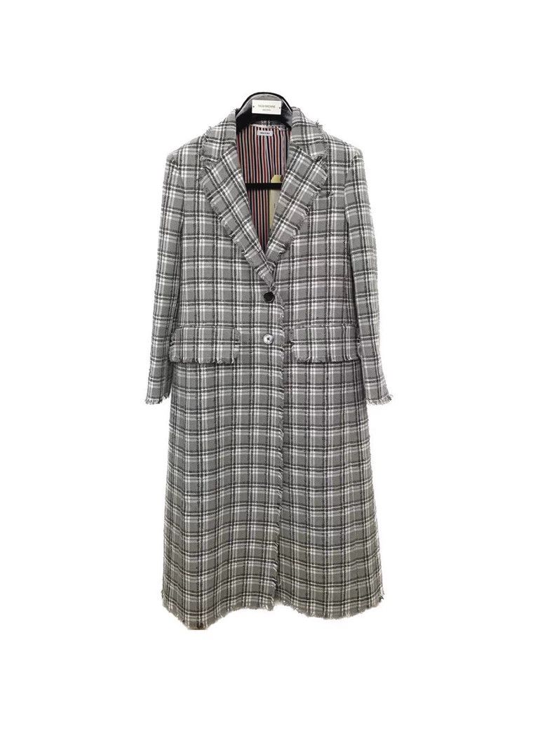 Thom Browne Thom Browne Wool-edged lapel plaid coat 2505-Nextarrow Size US XXS / EU 40 - 1 Thumbnail