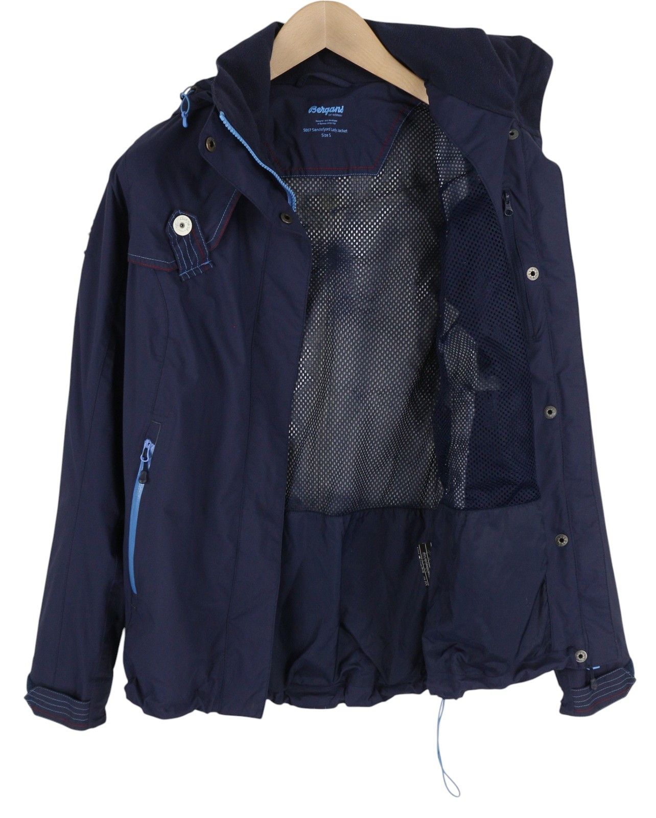 Bergans of Norway 5007 SANDEF JORD S Blue Hooded Mesh Jacket 84359 Size S / US 4 / IT 40 - 4 Thumbnail