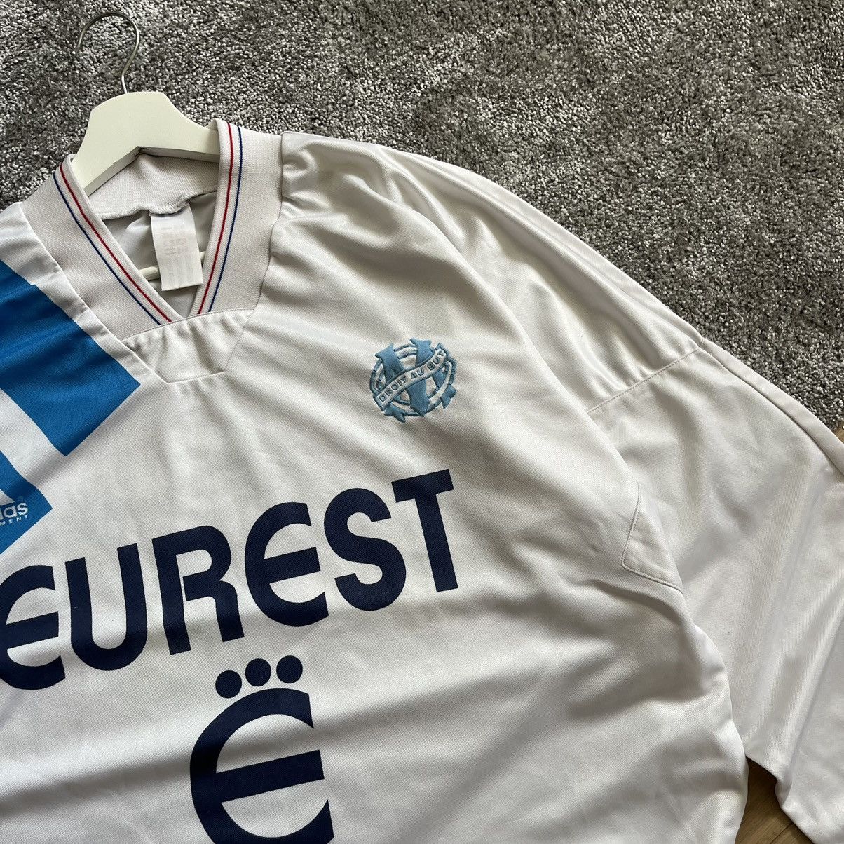 Adidas Olympique de Marseille Retro Long Sleeve Jersey 93-94 Size US XL / EU 56 / 4 - 6 Thumbnail