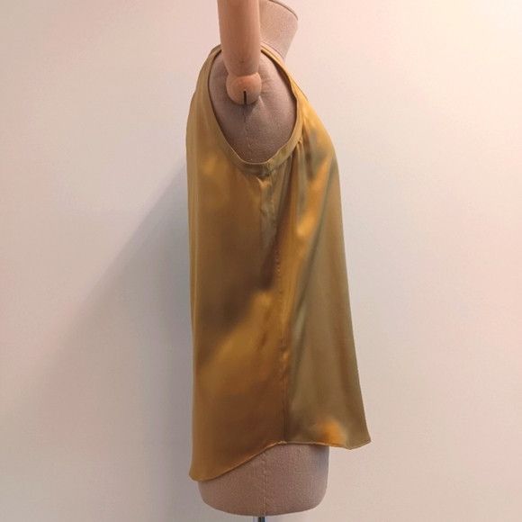Lafayette 148 LAFAYETTE 148 Perla Luxe Silk Charmeuse Blouse - Gold Size S / US 4 / IT 40 - 4 Thumbnail