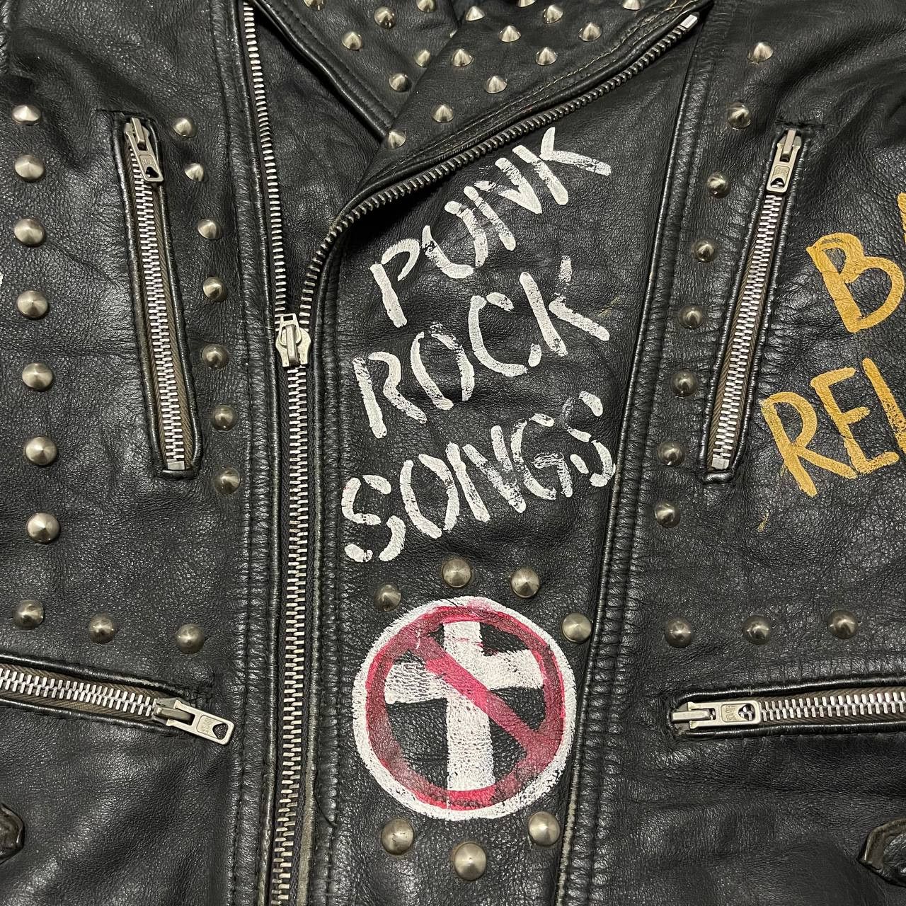 Vintage 70's Punk Rock Studded Custom Leather Jacket