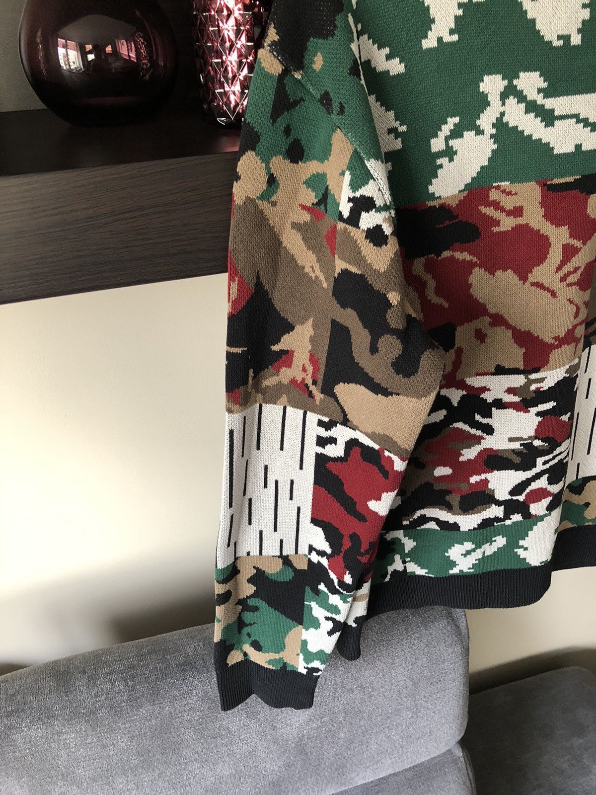 Gosha Rubchinskiy FW18 Camo Patchwork Knit Sweater - Tops