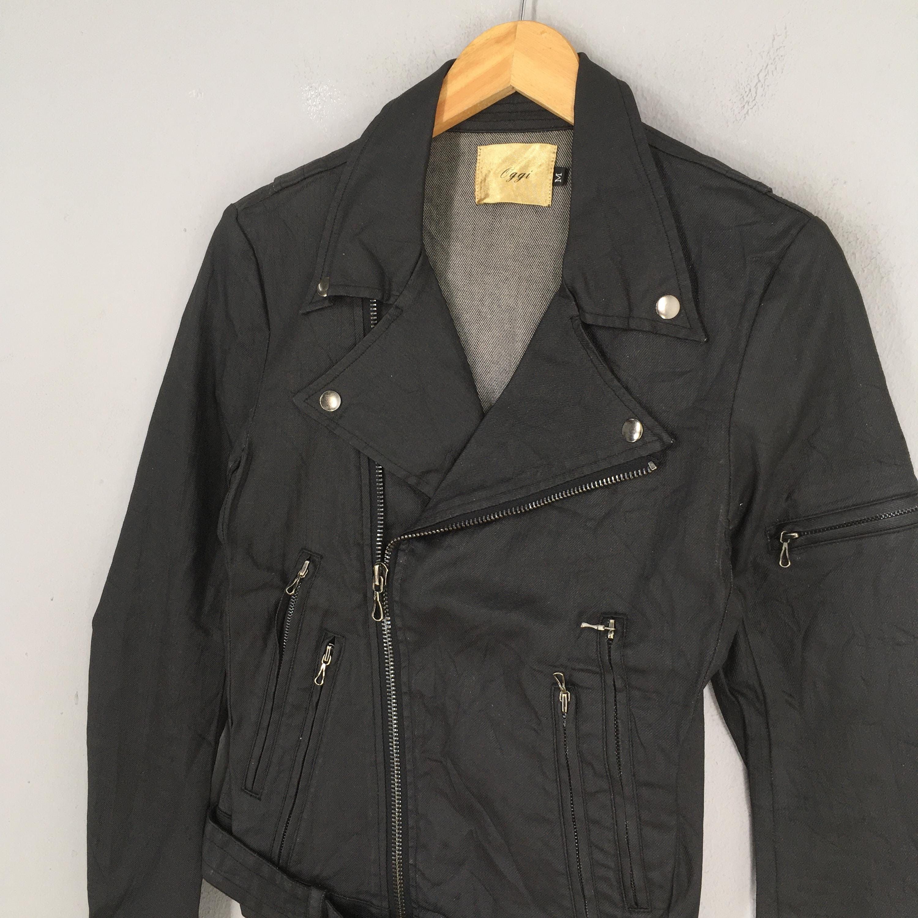 Japanese Brand Vintage Oggi Japan Double Collar Punk Black Jacket Medium Size US M / EU 48-50 / 2 - 3 Thumbnail