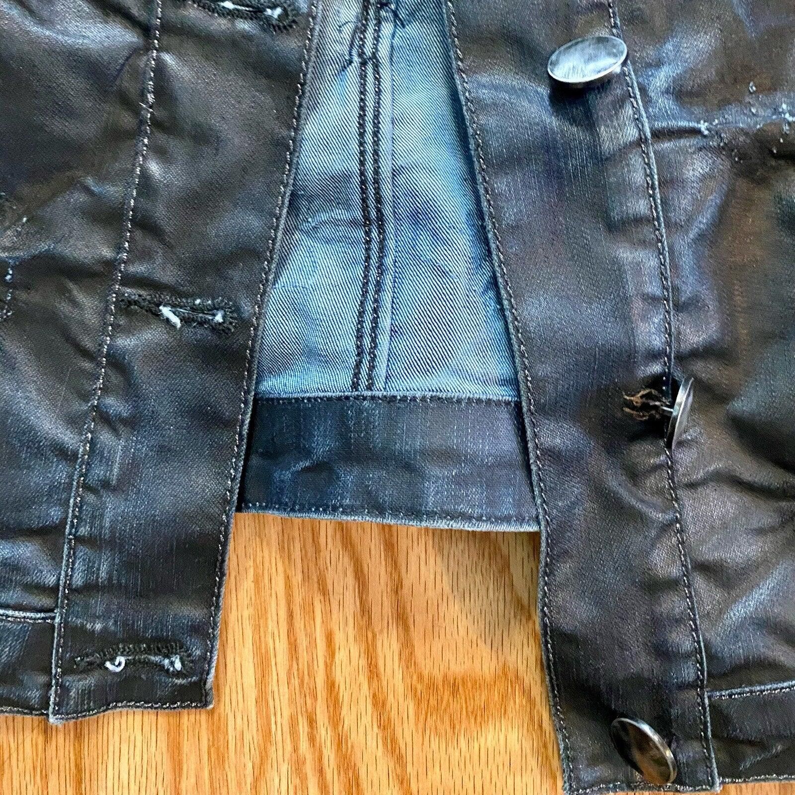 Other Aventures des Toiles Distressed Blue Denim Jacket Womens M Size M / US 6-8 / IT 42-44 - 10 Thumbnail