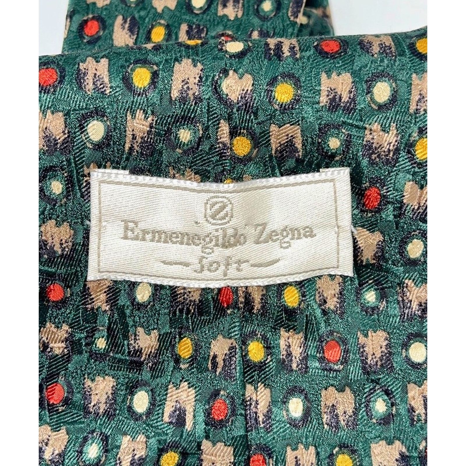 Ermenegildo Zegna Ermenegildo Zegna Soft 100% Silk Tie Abstract Geometric Size ONE SIZE - 6 Thumbnail