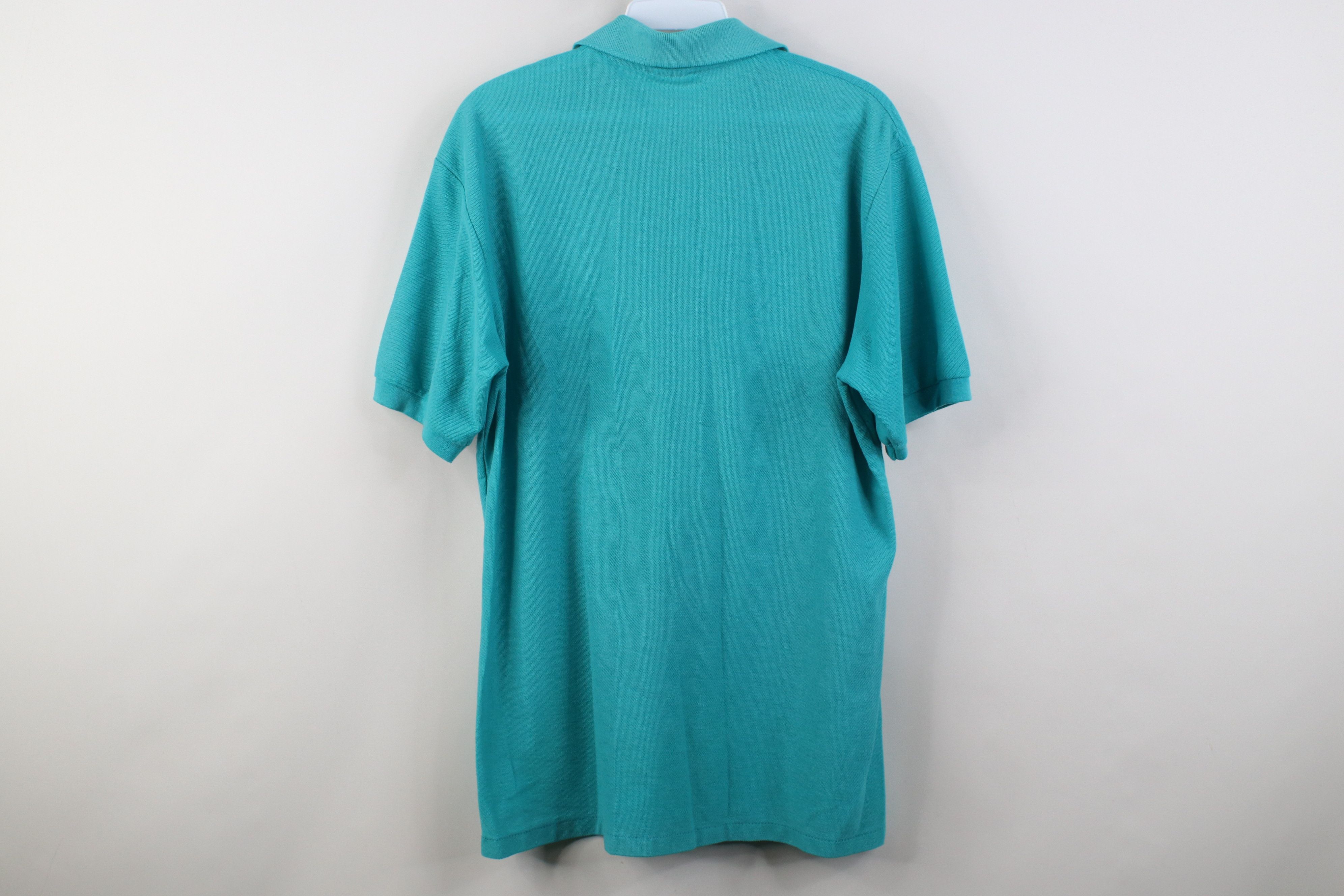 Vintage Vintage 70s 80s Streetwear Blank Knit Golf Polo Shirt Teal Size US L / EU 52-54 / 3 - 11 Thumbnail