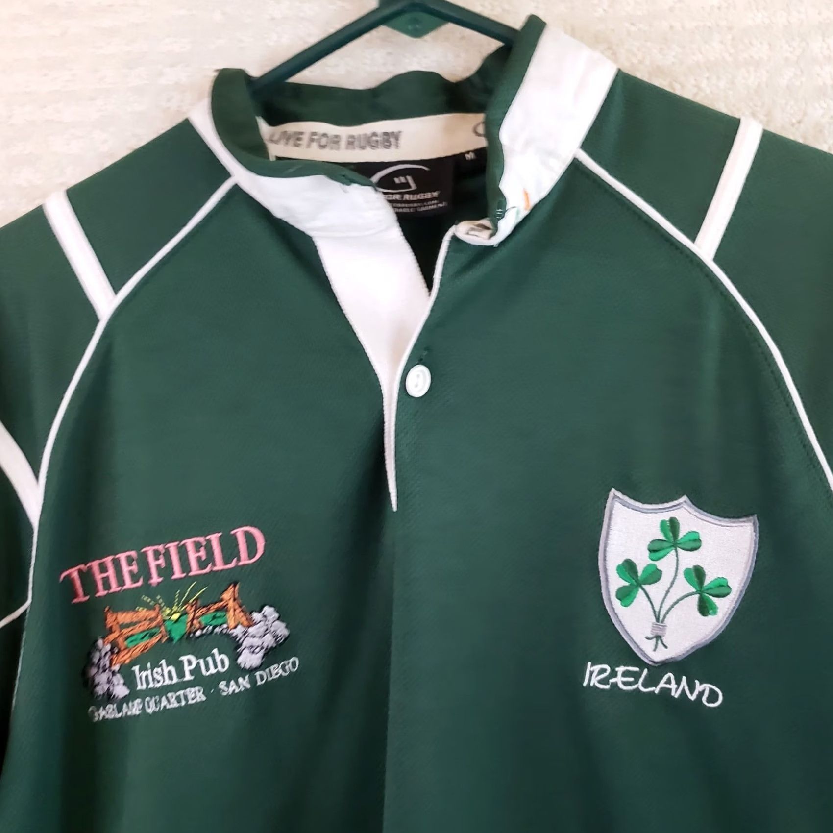 Vintage Live For Rugby Ireland Polo Shirt Jersey Mens M Green White Short Sleeve Polo Shirt Mens Medium Size US M / EU 48-50 / 2 - 3 Thumbnail