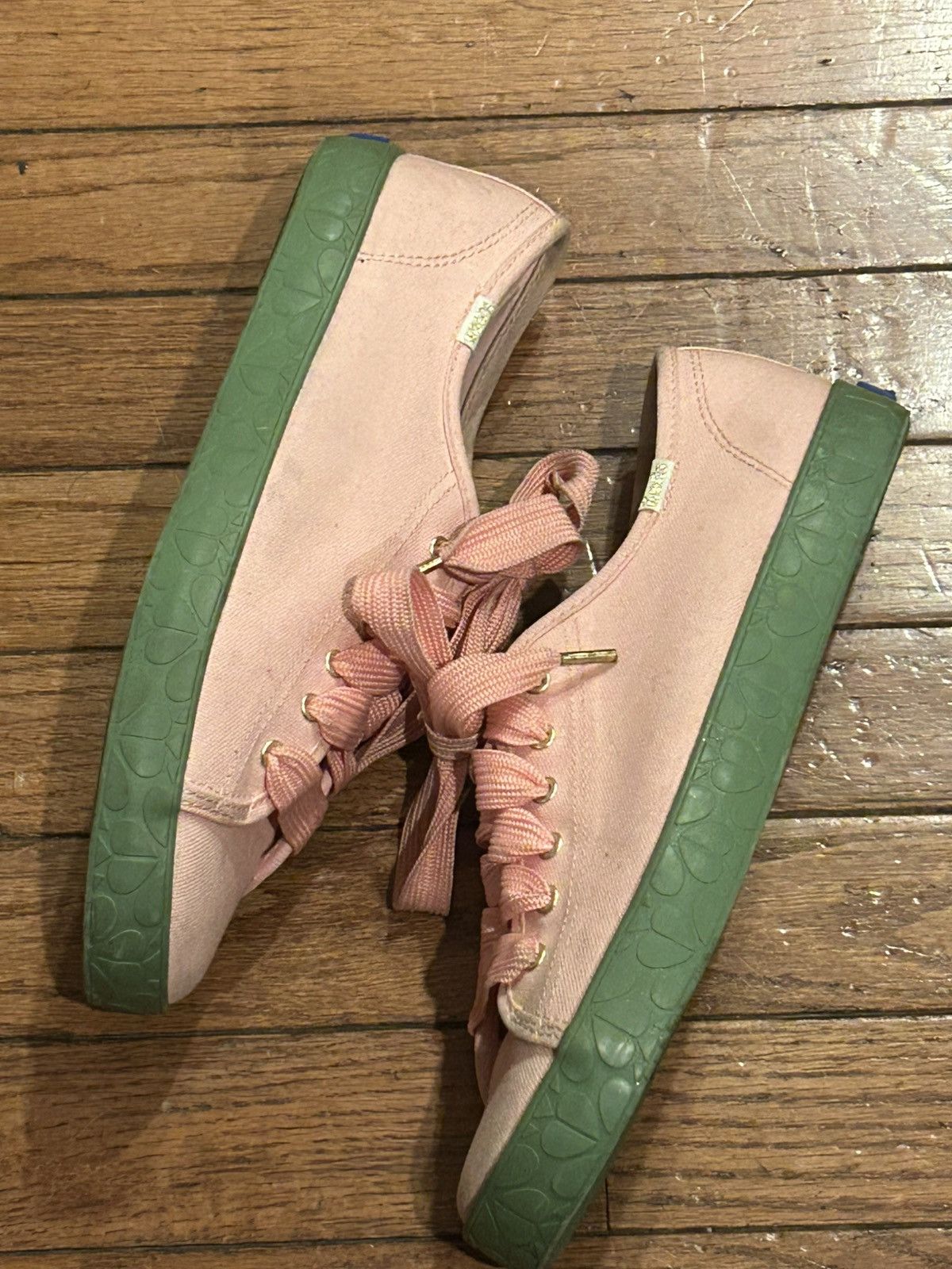 Kate Spade Keds X Kate Spade Pink & Green Sneakers Size US 8.5 / IT 38.5 - 4 Thumbnail