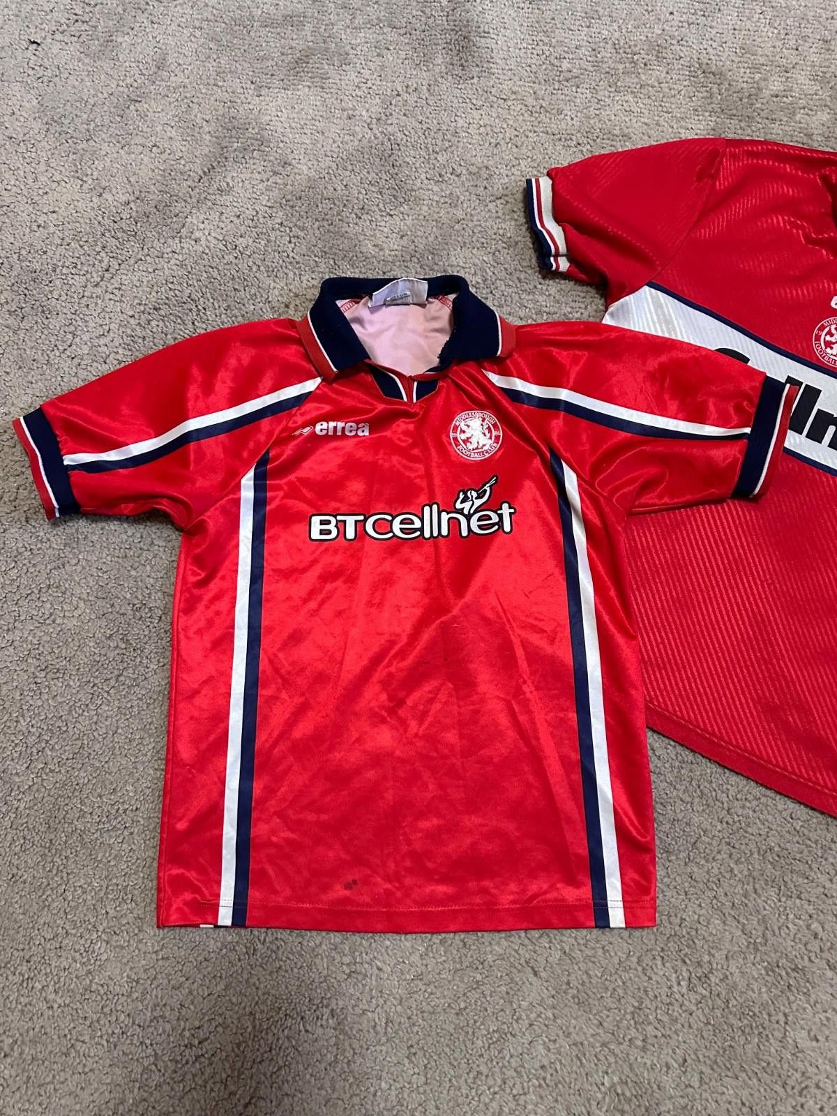 Errea Middlesbrough football shirt 1997 Soccer Errea Jersey Boy 36 Size US XXS / EU 40 - 2 Thumbnail
