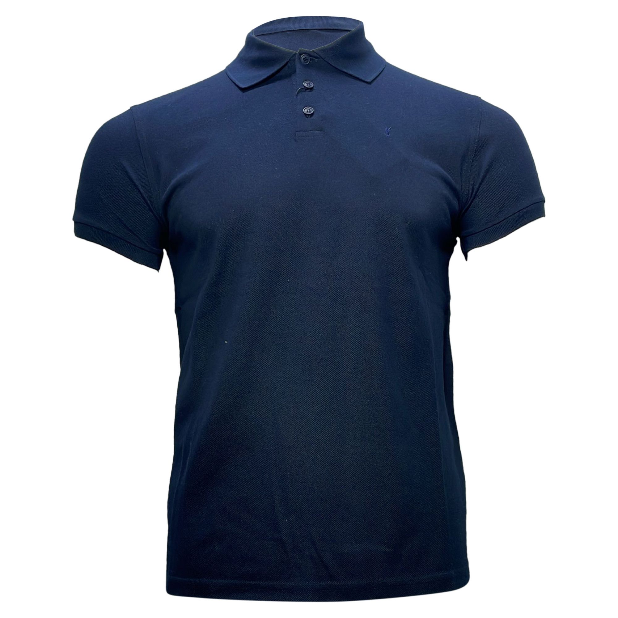 Saint Laurent Paris Saint Laurent Cassandre Embroidered-Logo Polo Shirt in Navy Size US XS / EU 42 / 0 - 1 Thumbnail