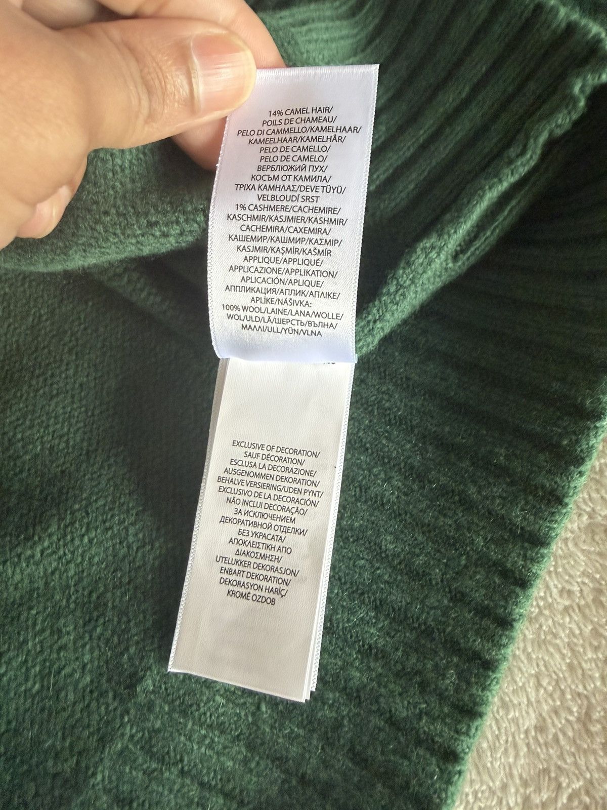 Polo Ralph Lauren Polo Bear Sweater in Wool/Cashmere Green Medium Size US M / EU 48-50 / 2 - 8 Thumbnail