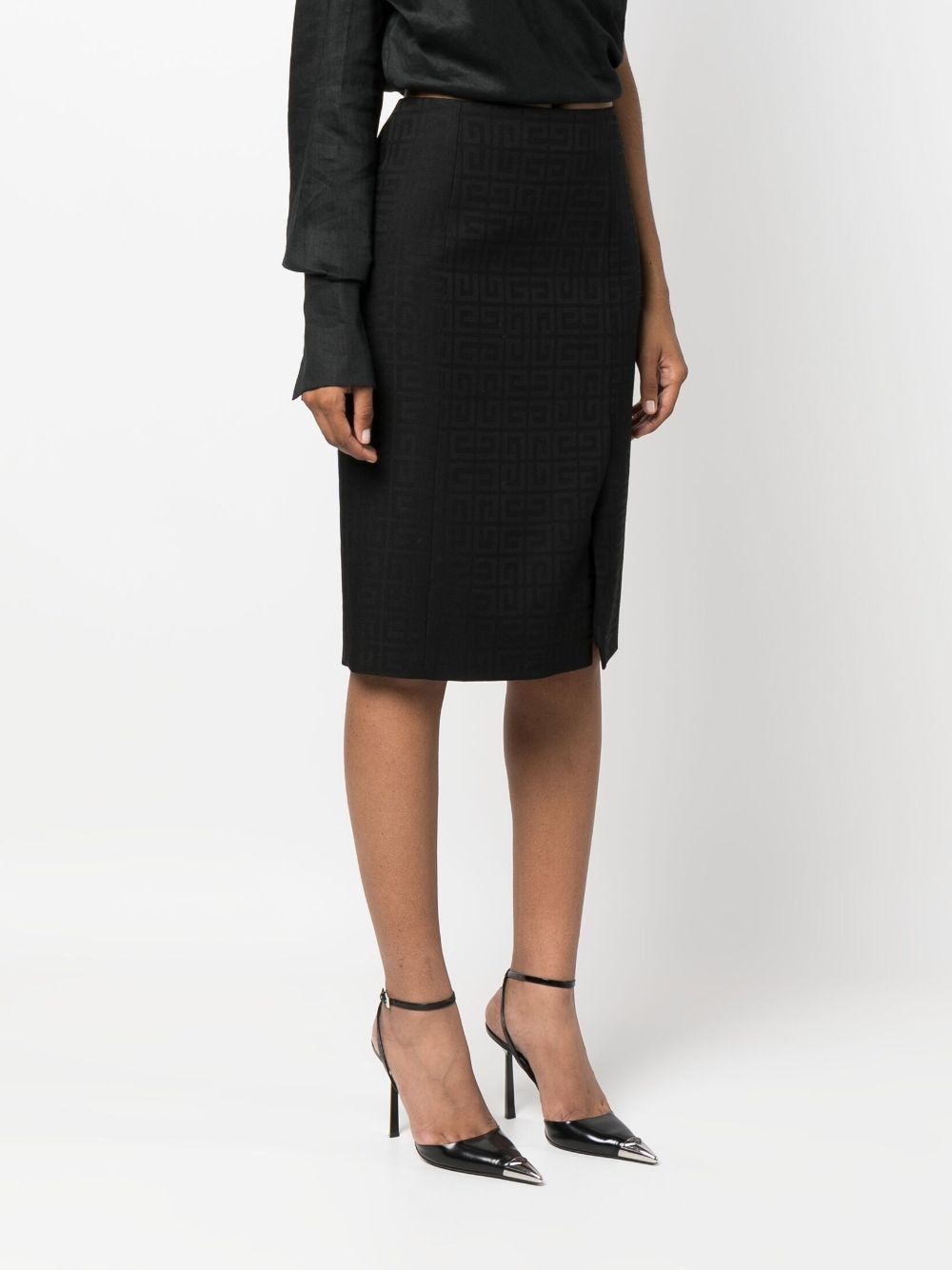 Givenchy o1y0925 Midi Skirt in Black Size 27" / US 4 / IT 40 - 2 Thumbnail