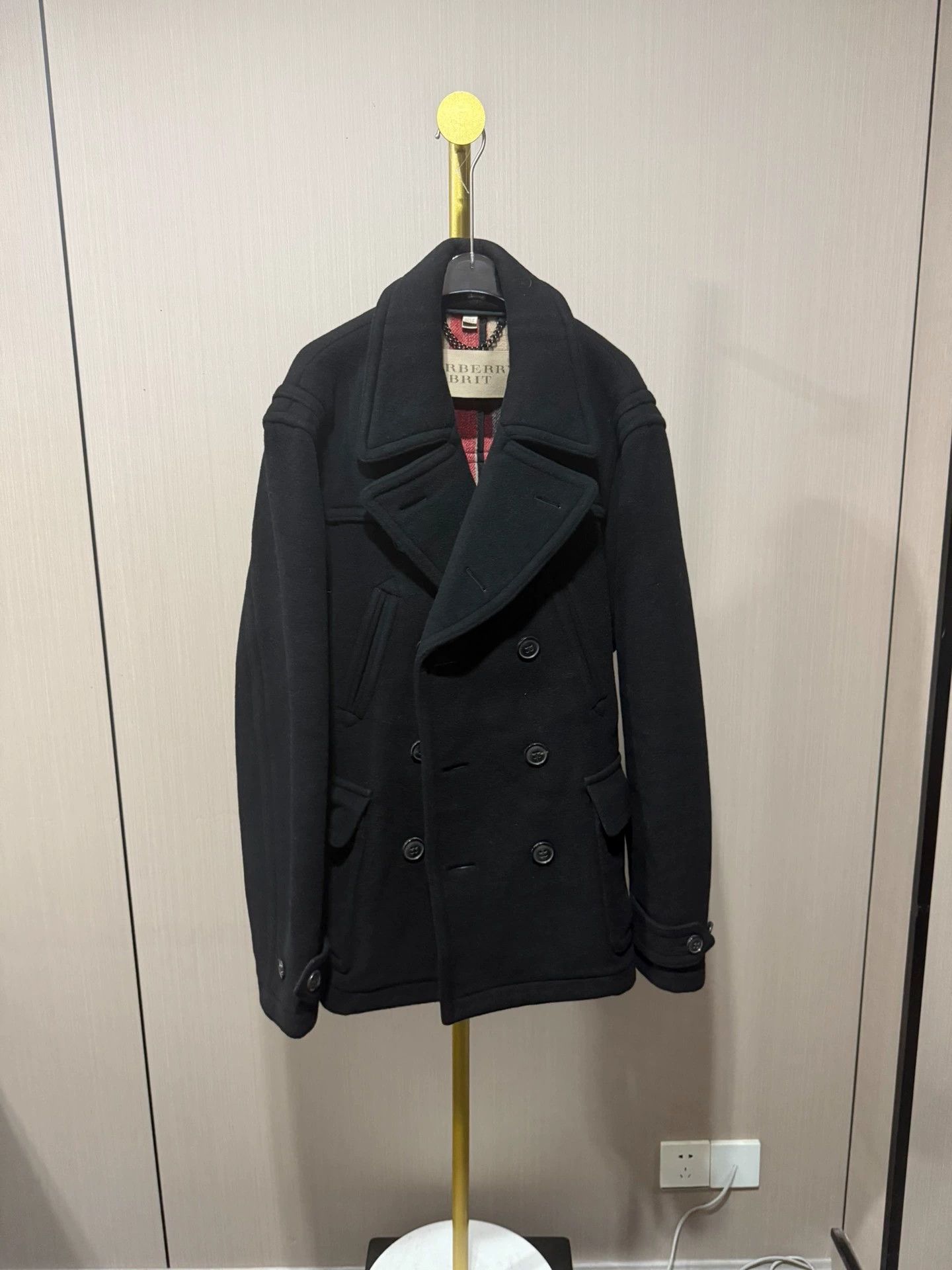 Burberry Burberry Black Wool Peacoat XL Size US XL / EU 56 / 4 - 1 Thumbnail