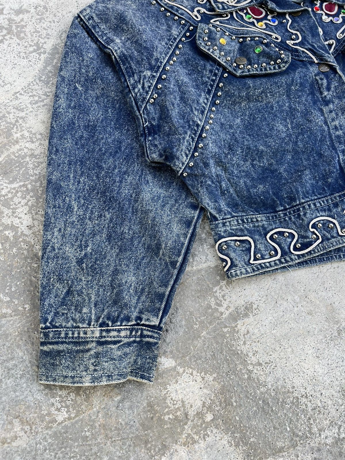 Japanese Brand 🔥Vintage Kong Loon Studded Crop Denim Jacket Kapital Style Size S / US 4 / IT 40 - 7 Thumbnail