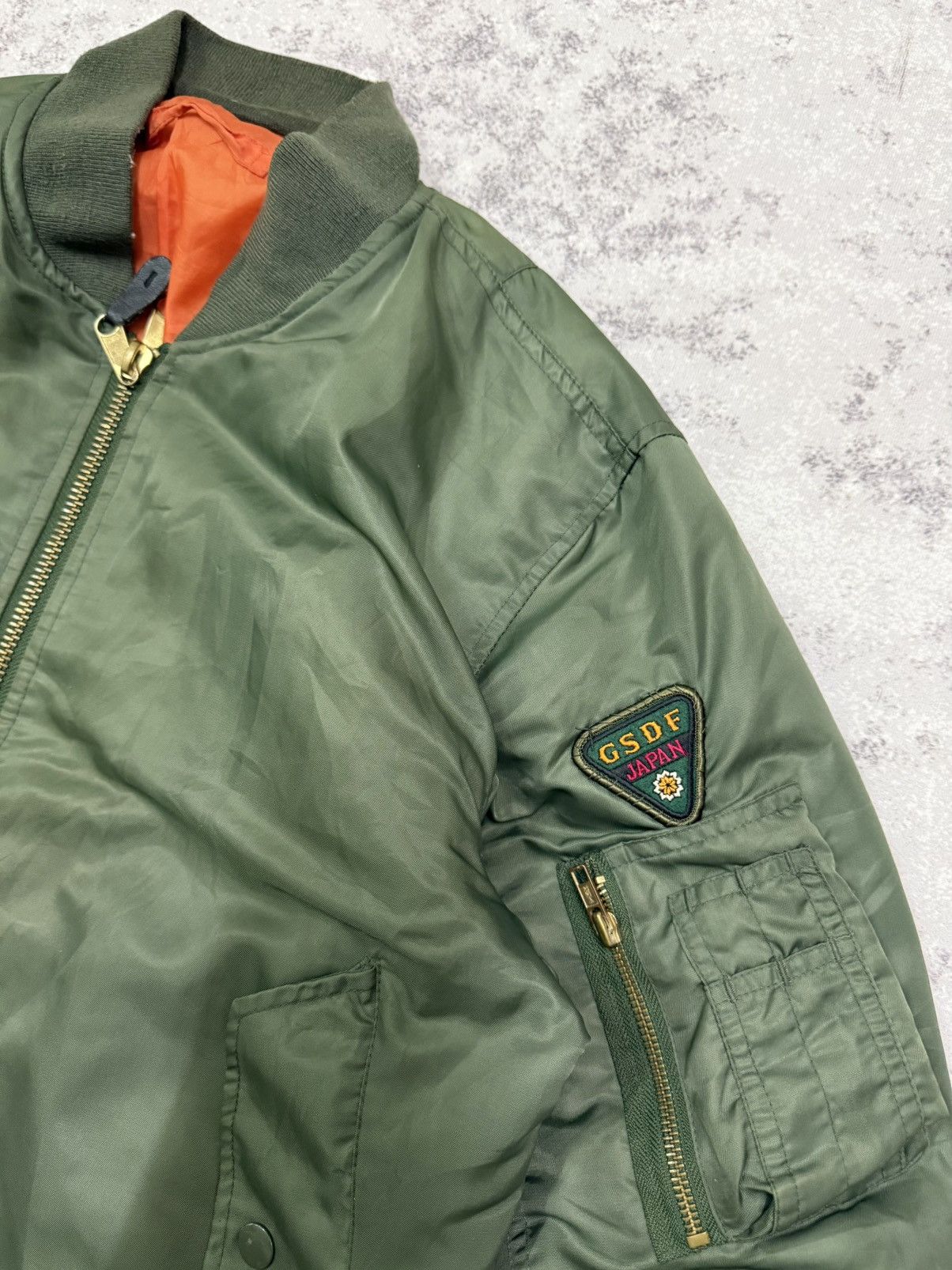 Vintage Air Force MA-1 Flight Jacket GSDF JPN patches on the sleeve Size US M / EU 48-50 / 2 - 6 Thumbnail