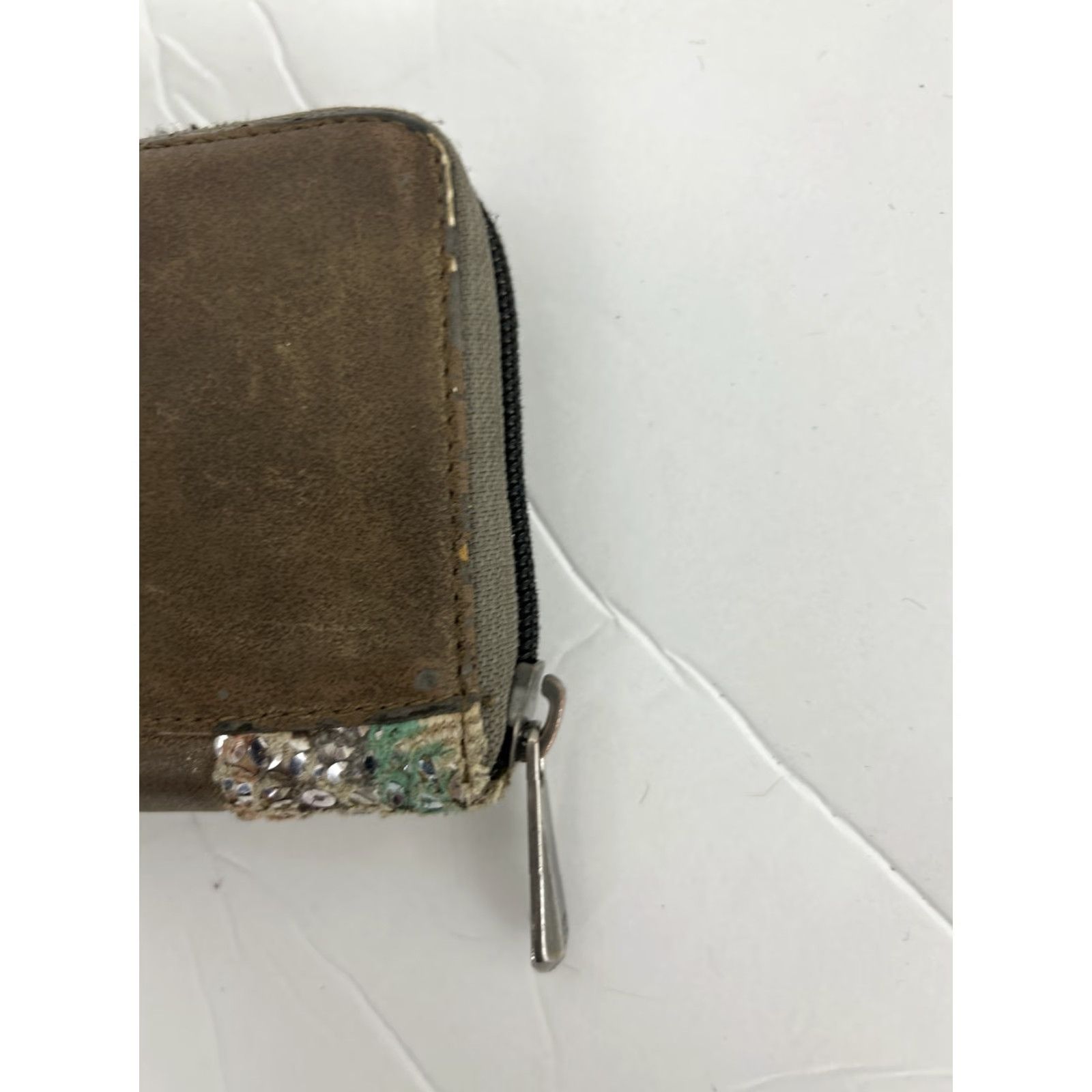 Miss Me VINTAGE Miss Me Wallet Gray Faux Leather Zipper Closure Bedazzled 8x4x1 Women Wallets Bedazzled Accents Zipper Closure Size ONE SIZE - 7 Thumbnail