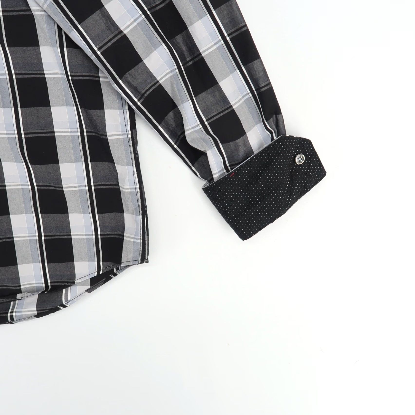BUGATCHI Bugatchi Uomo Shirt Mens M Black Plaid Long Sleeve Button-Up Classic Fit Size US M / EU 48-50 / 2 - 3 Thumbnail