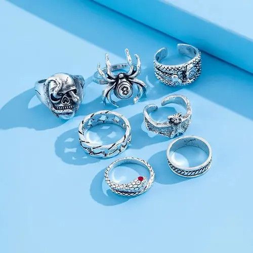 VIBE 7 Pieces/ Set- Gothic Theme Ring Size ONE SIZE - 3 Thumbnail