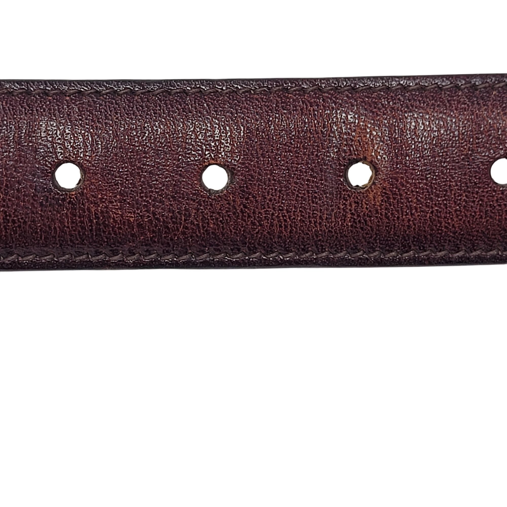 Trafalgar Trafalgar Cortina Burgundy Leather Belt Sz 40" Oxblood Gold Size 40 - 6 Thumbnail