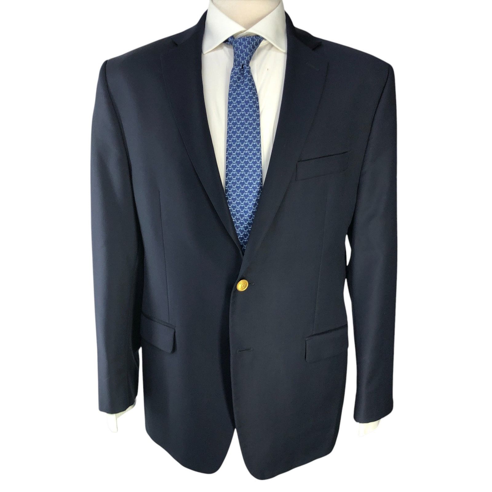 Lauren Ralph Lauren Ralph Lauren LRL Size 42R Blazer Jacket Navy Gold Buttons Size 42R - 13 Thumbnail