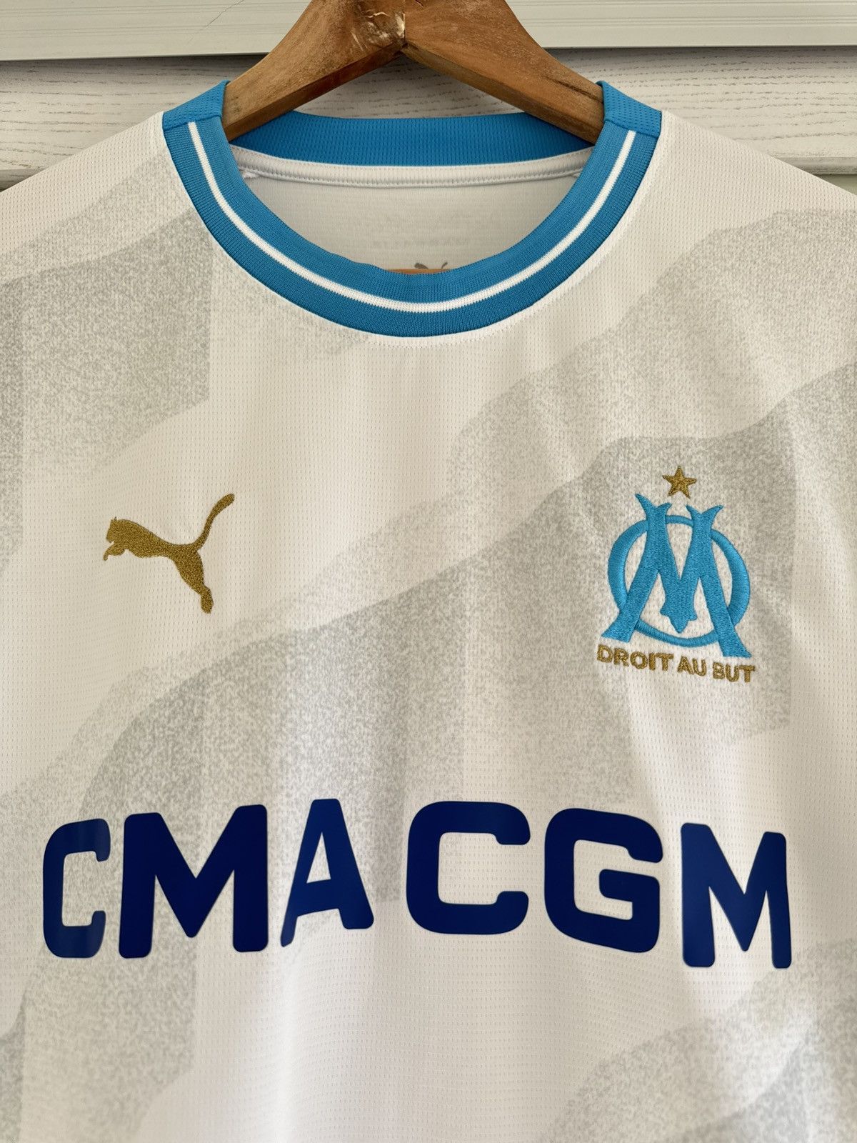 Puma Olympique Marseille 2023-2024 Home Soccer Jersey Shirt Kit Size US M / EU 48-50 / 2 - 5 Thumbnail