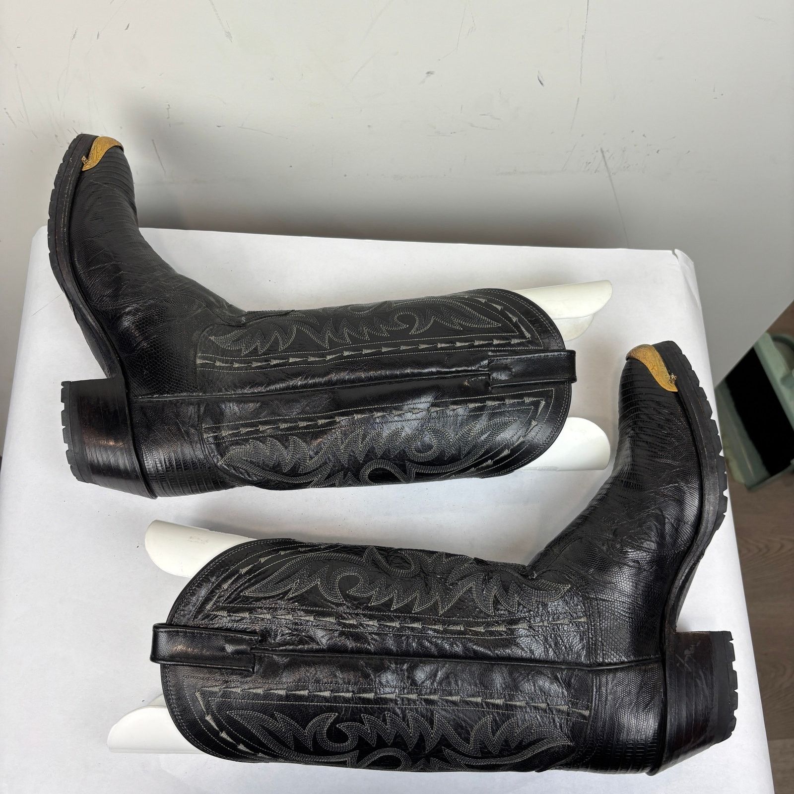 Dan Post Dan Post Exotic Teju Lizard Western Cowboy Boots Black 7 EW Size US 7 / EU 40 - 6 Thumbnail