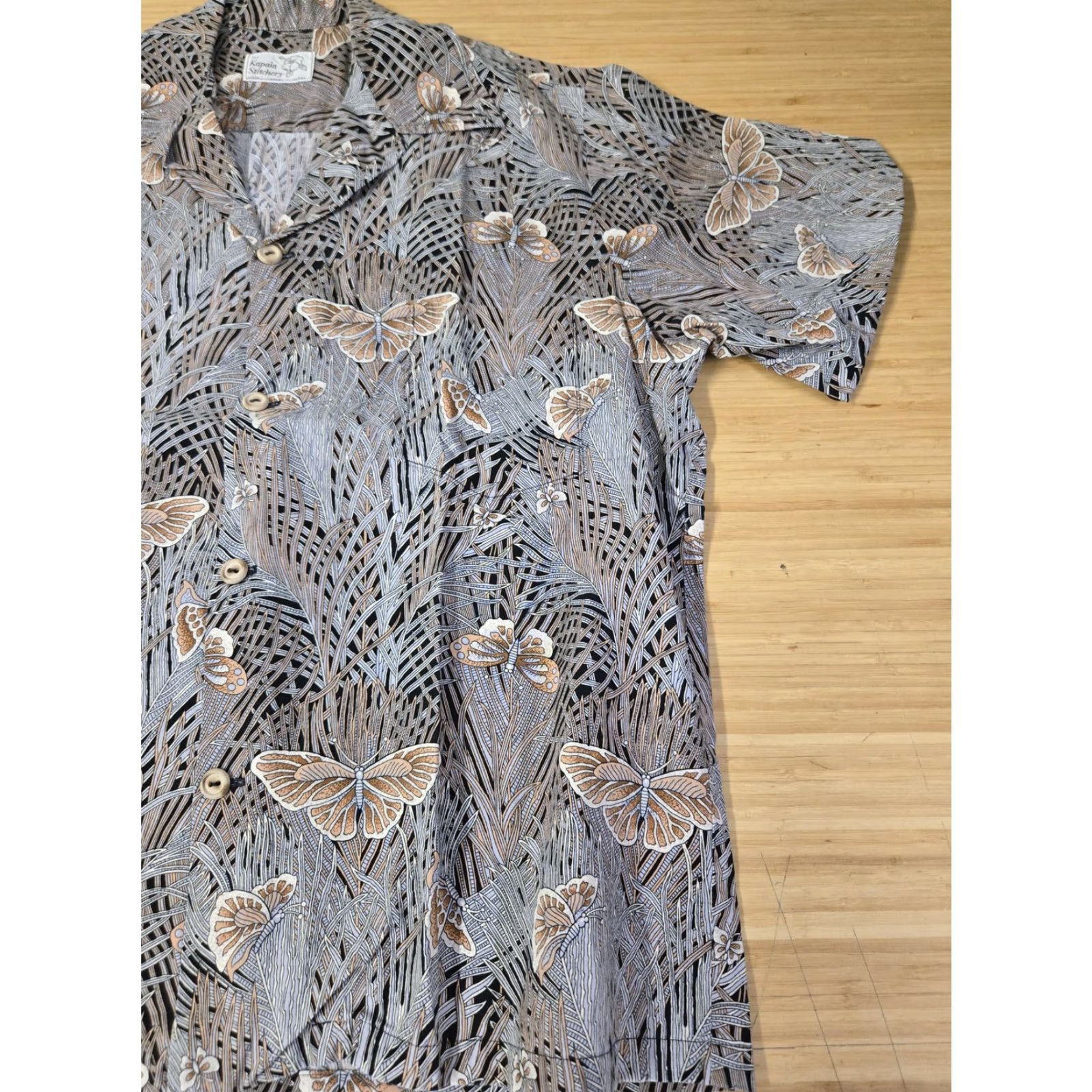 Vintage Kapaia Stitchery Hawaiian Shirt Mens Large Aloha Butterfly Camp Collar Size US XL / EU 56 / 4 - 2 Thumbnail