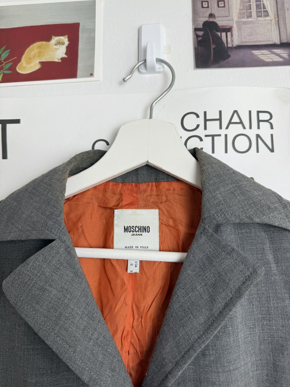 Vintage y2k Moschino cropped blazer jacket S old money office